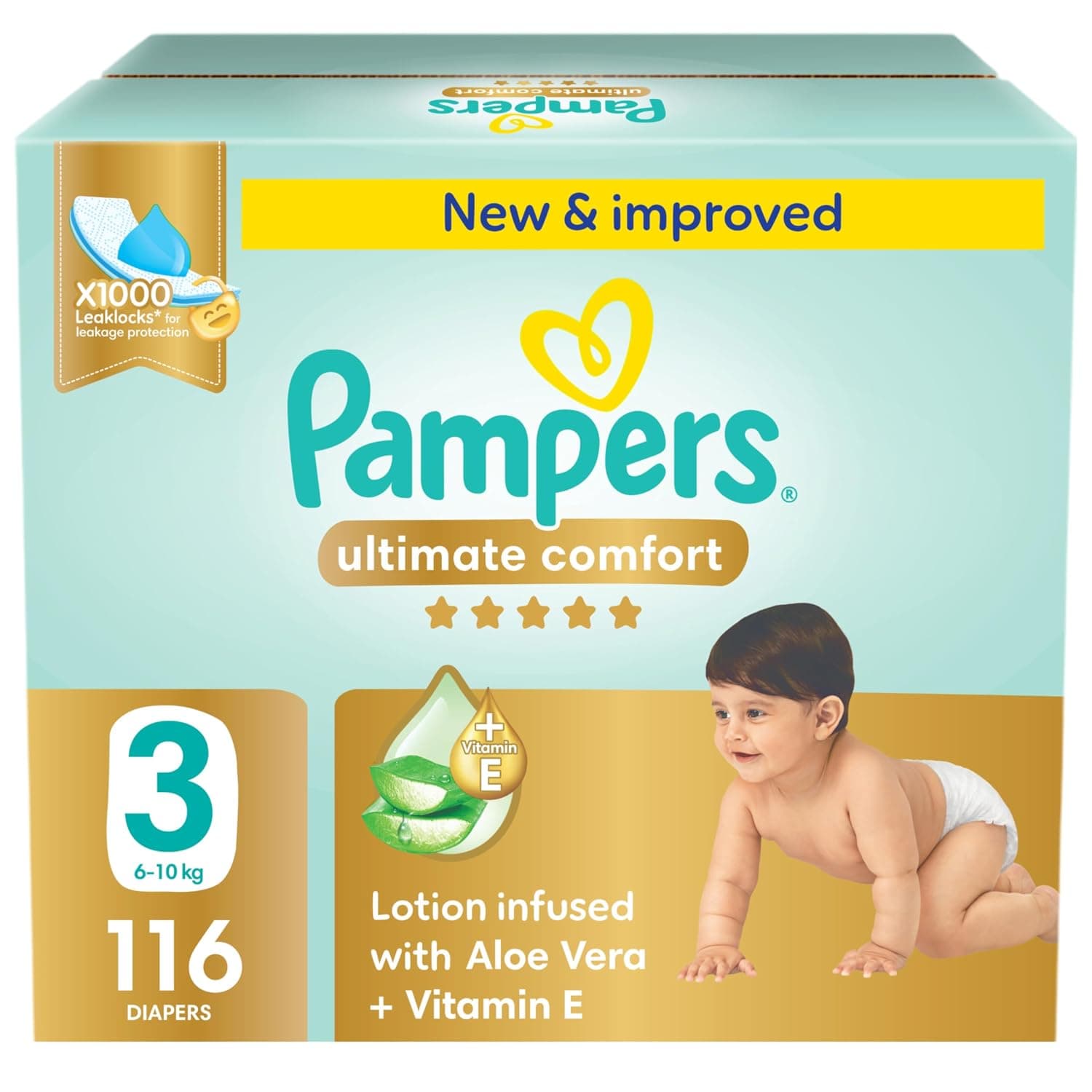 Pampers Ultimate Comfort, Size 3, 6-10 kg, Giant Saving Box, 116 Diapers