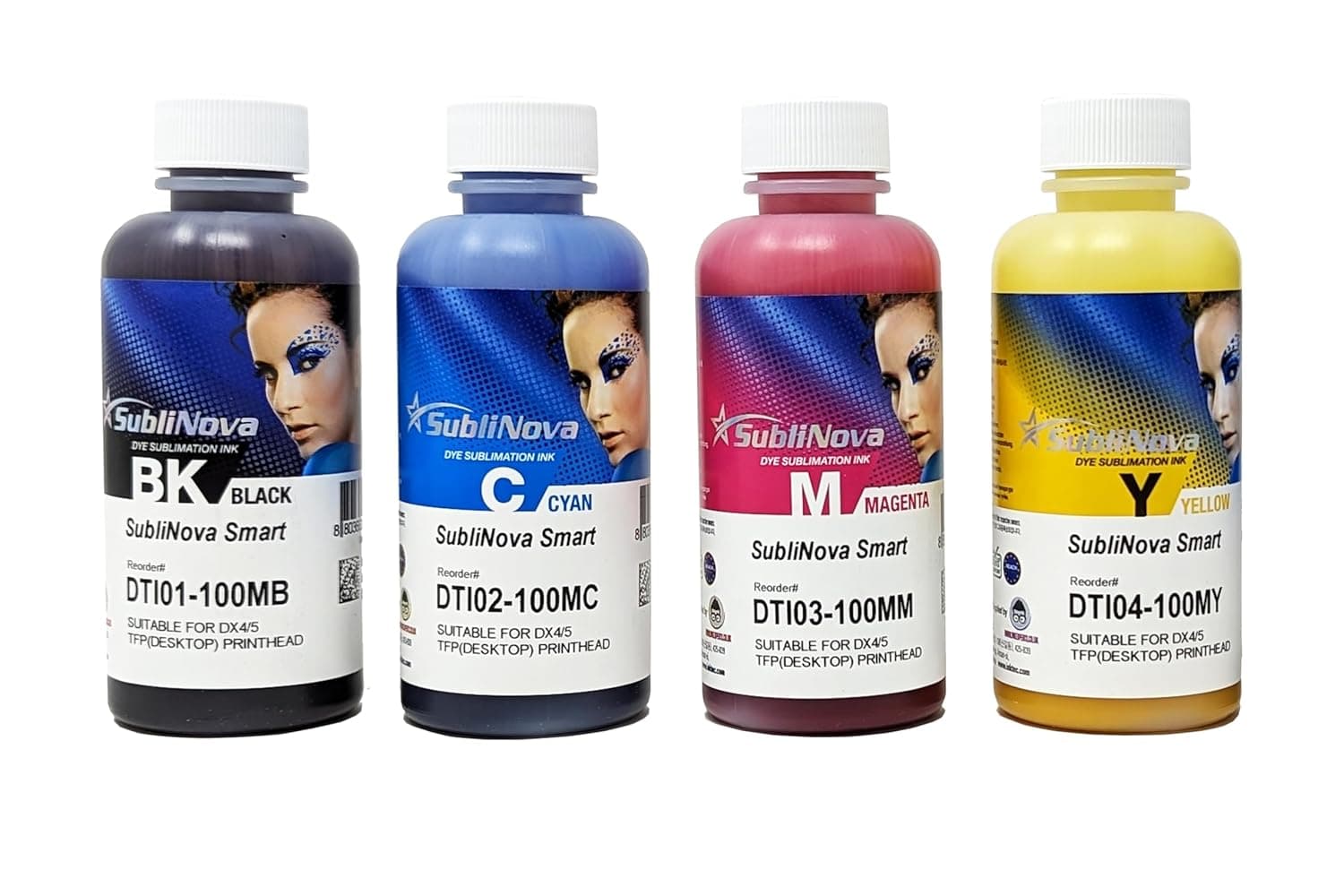 Ink Tec Sublinova Smart DTI Sublimation Inks 100ml Pack of 4 Colours (C, M, Y, K)