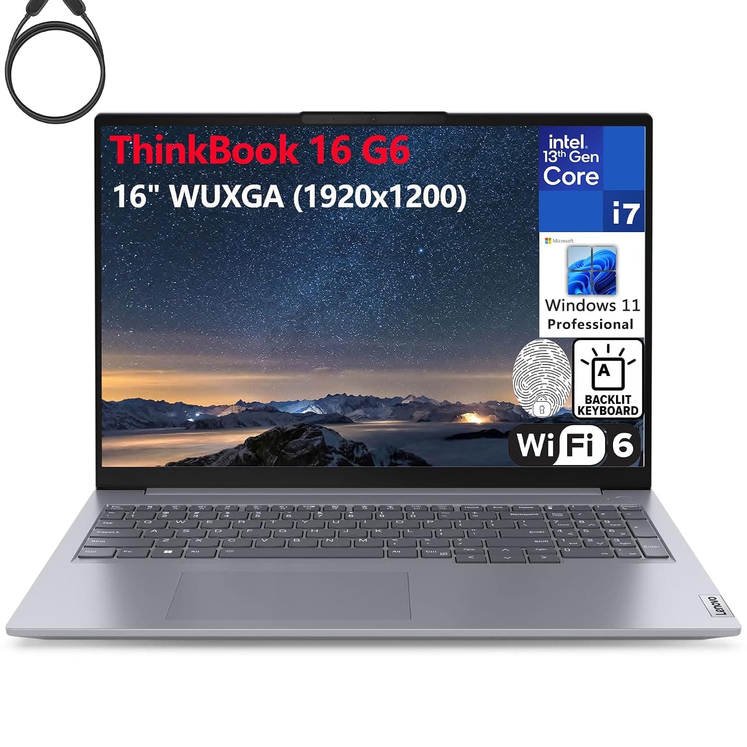 Lenovo ThinkBook 16 G6 16" FHD+ Laptop Computer, 13th Gen Intel 14-Core i7-13700H, 64GB DDR5 RAM, 4TB PCIe SSD, WiFi 6, Bluetooth 5.2, Backlight Keyboard, Fingerprint Reader, Windows 11 Pro, Tilsiy