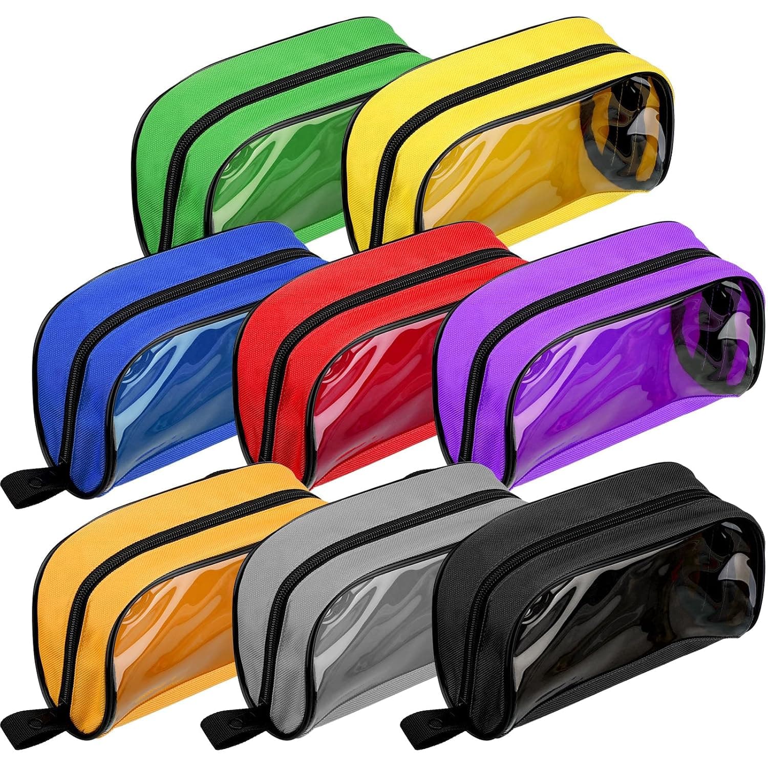 Oudain 8 Pcs First Aid Bag Empty Color Coded First Aid Medical Kit Portable Medical Bag Organizer Accessory Pouches Zippered Storage Medical Supplies with Transparent Window for Home Outdoor Travel