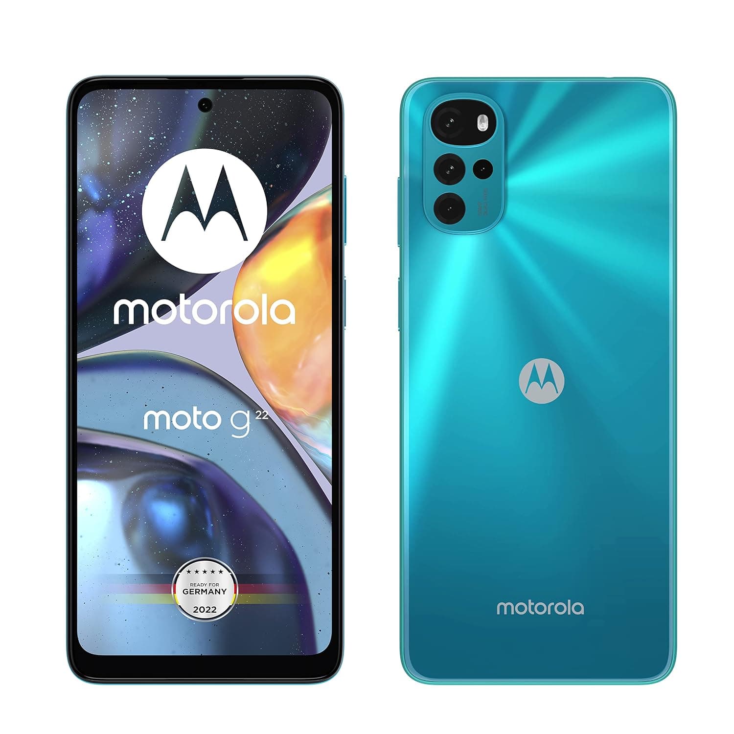 Motorola Moto G22 Dual-SIM 64GB ROM + 4GB RAM (GSM Only | No CDMA) Factory Unlocked 4G/LTE Smartphone (Iceberg Blue) - International Version