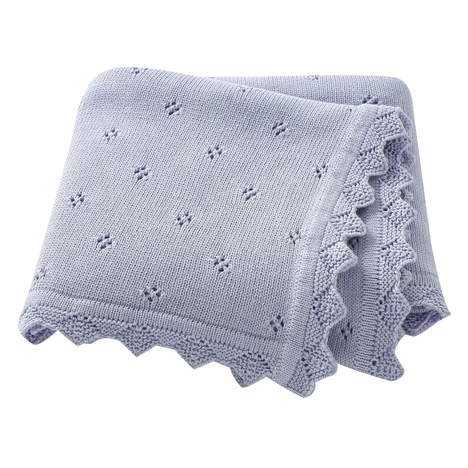 Hadetoto Baby Blanket 100% Cotton Knit Baby Blankets Baby Gifts Baby Essentials for Newborn, 100 x 80 cm (Blue)