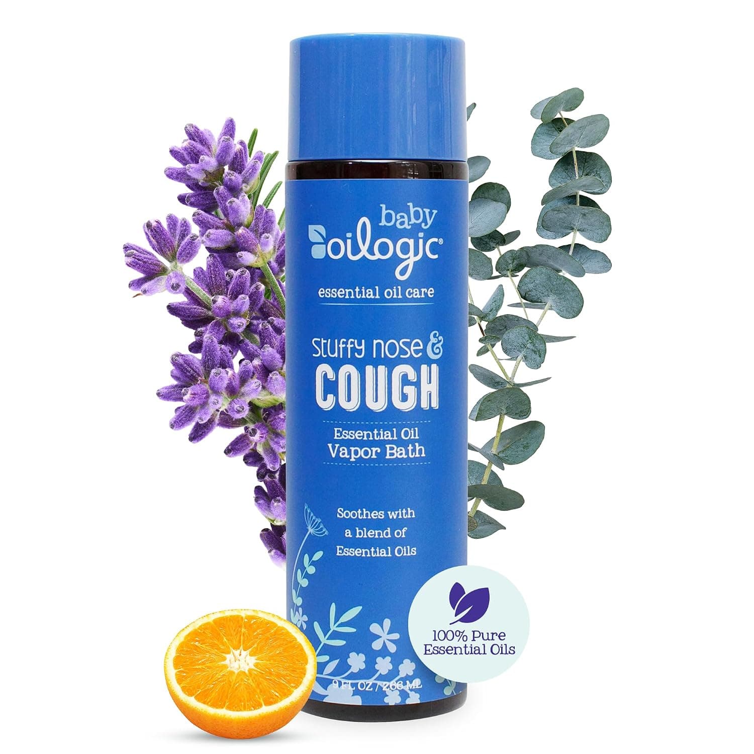 Oilogic Stuffy Nose & Cough Essential Vapor Bath for Babies & Toddlers | Gentle Bath Baby Essentials Calms, Soothe & Comfort – Pediatrician-Tested Baby Care Products - Safe for Babies