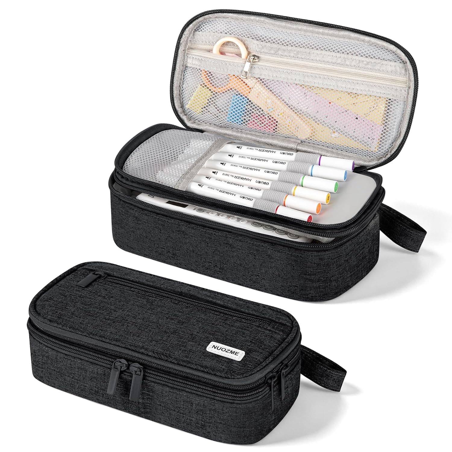 Double Layer Large Big Capacity Pencil Case Pouch Bag with Double Zipper