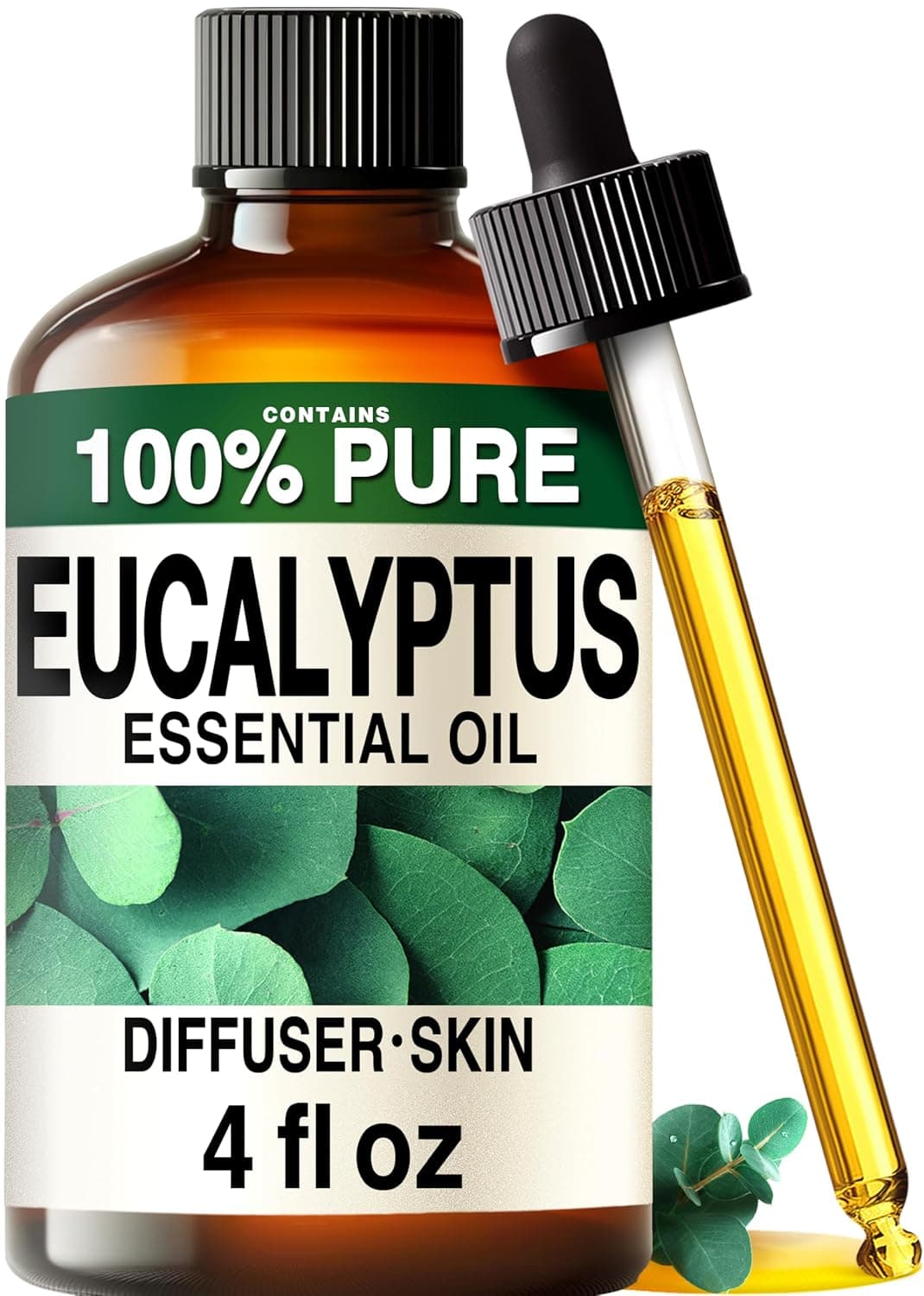 Kukka Eucalyptus Essential Oil for Diffuser & Humidifier - 118ml - 100% Pure Natural Eucalyptus Oil for Skin, Fresh Scent, for Aromatherapy, Hair, Candle & Soap Making Scent DIY