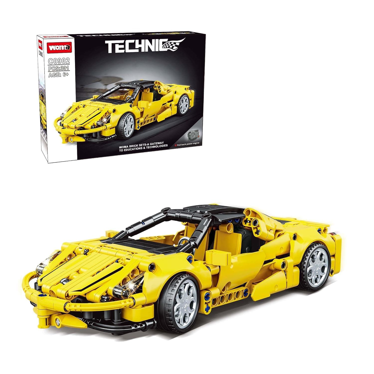 WOMA C0902: Technical Car, Educational Construction Game for Children (391 Pieces)