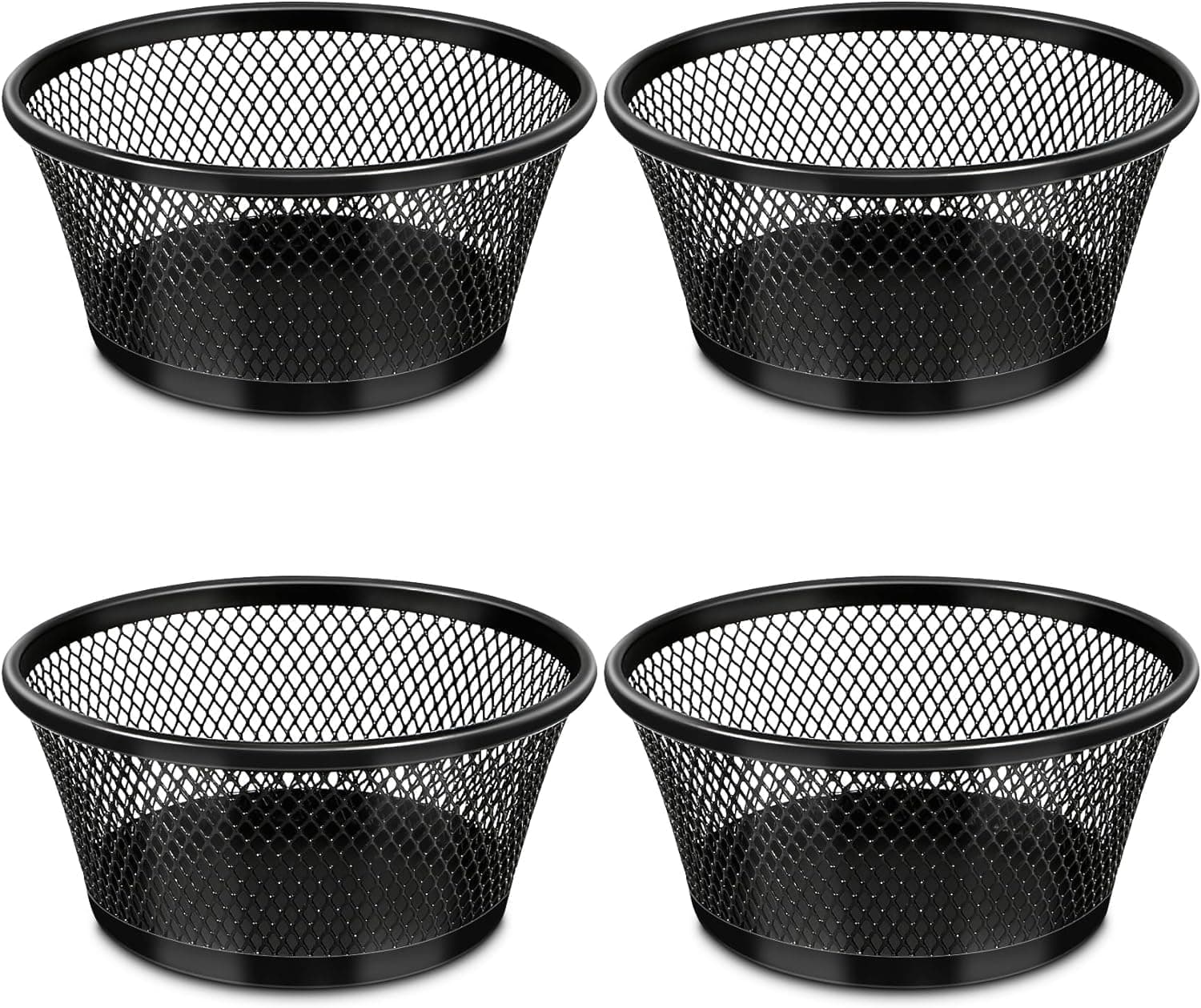 Paporich 4 PCS Paper Clip Holder, Magnetic Desktop Organizer, Metal Mesh Office Supply Storage, Desk Accessories Dispenser, Container for Binder Clips, Rubber Bands, Stationery Management