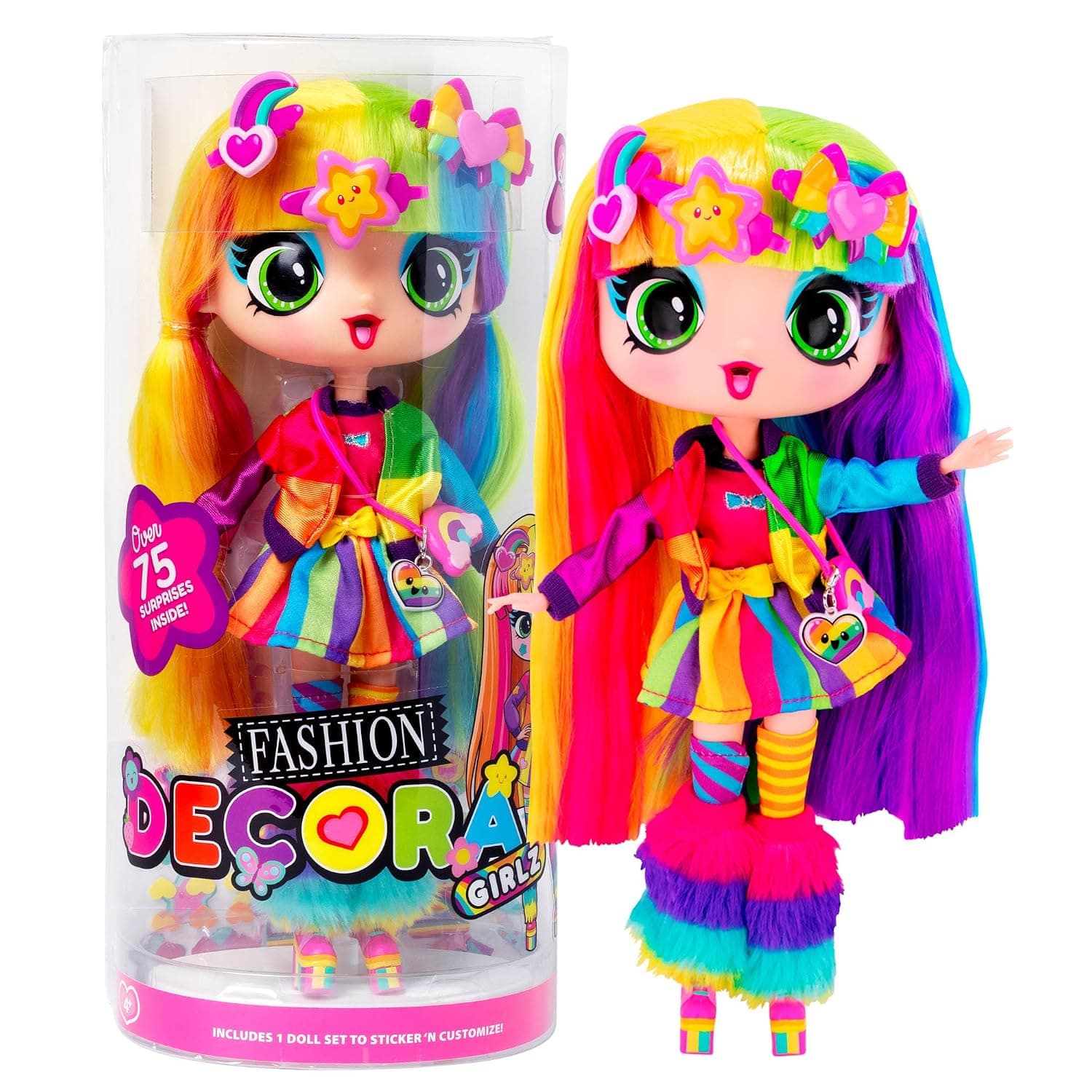 John Adams Decora Girlz | Sticker ‘n’ Style 11" Collectable Fashion Doll - Decora | Doll features over 75 colourful accessories! | Dolls & Accessories | Ages 4+