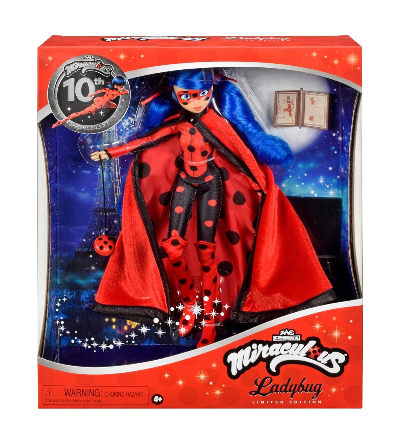 BANDAI - Miraculous Ladybug Doll 10th Birthday - Limited Edition with Accessories - Officially Licensed Miraculous - Articulated Doll 26cm - Toy for Ages 4+ - P50199