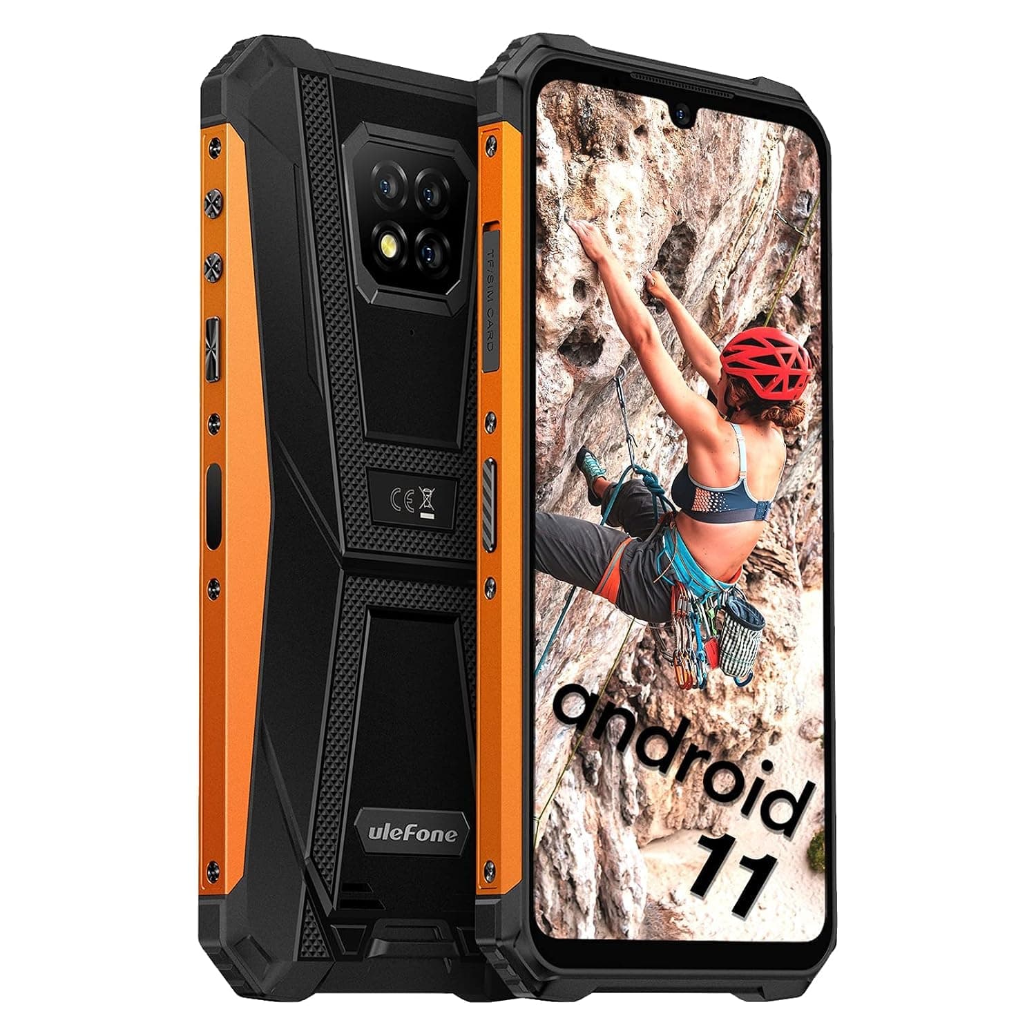 Ulefone Armor 8 Pro Rugged Phone Android 11 6GB+128GB Waterproof Cell Phone,Helio P60 Octa-core 16MP Triple Rear Camera, 6.1" HD+ Display 5580mAh Battery, Global Dual SIM 4G Mobile Phone -Orange