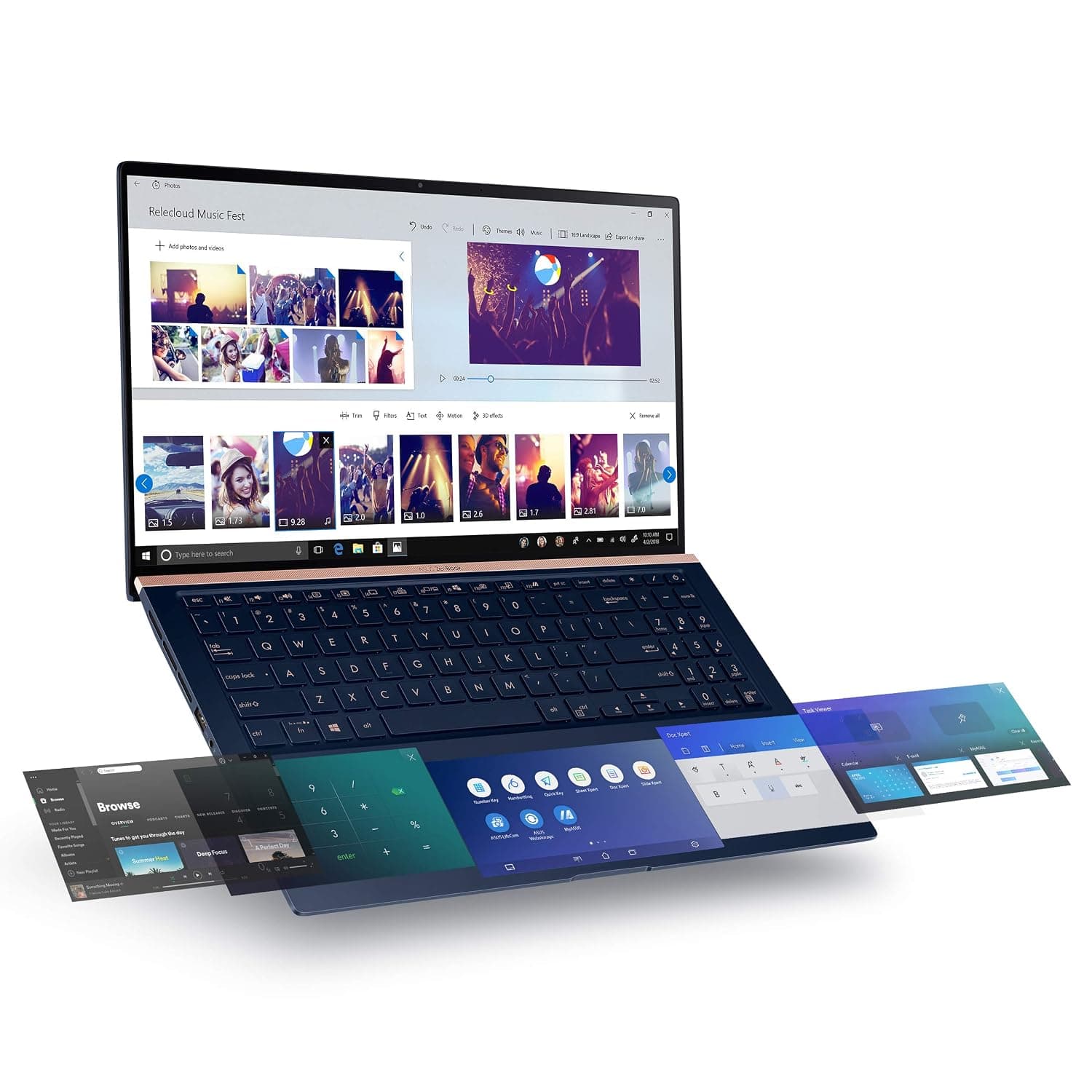 Asus ZenBook 15 Ultra-Slim Laptop 15.6” FHD NanoEdge Bezel, Intel Core i7-8565U, 16GB RAM, 1TB PCIe SSD, GeForce GTX 1650, Innovative Screenpad 2.0, Windows 10 Pro, UX534FT-DB77, Royal Blue