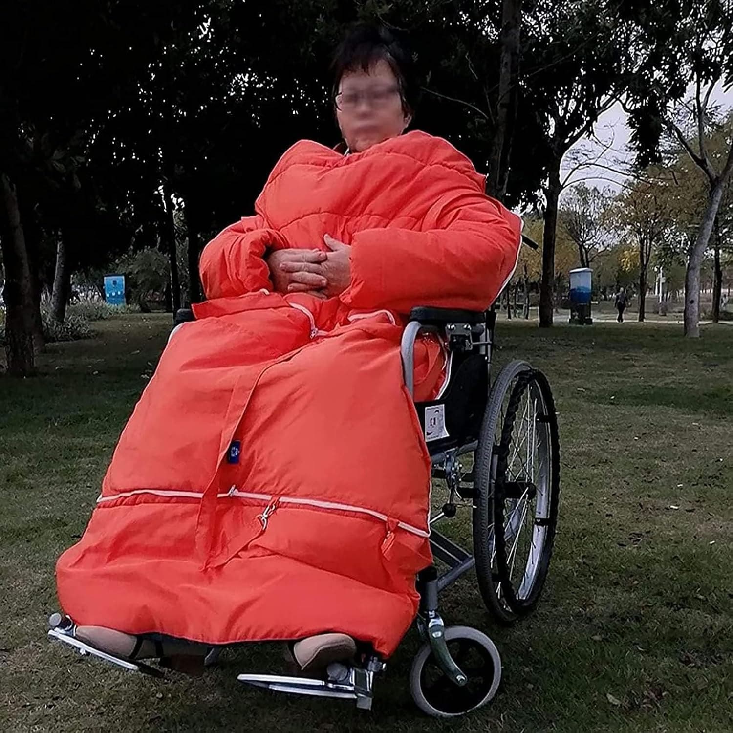Winter Wheelchair Blanket Warmer Cover, Windproof Wheelchair Full Body Warm Blanket, for Elderly Patients and Disabled Leg Lower Body Warm(Red,150 * 200cm)