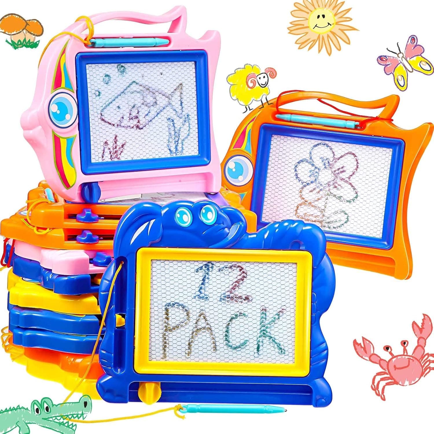 Mini Magnetic Drawing Boards for Kids, Party Favors for Kids Doodle Boards Drawing Boards Erasable Sketch Pad for Kids Art Supplies Goodie Bag Filler (Random Shapes and Colors)