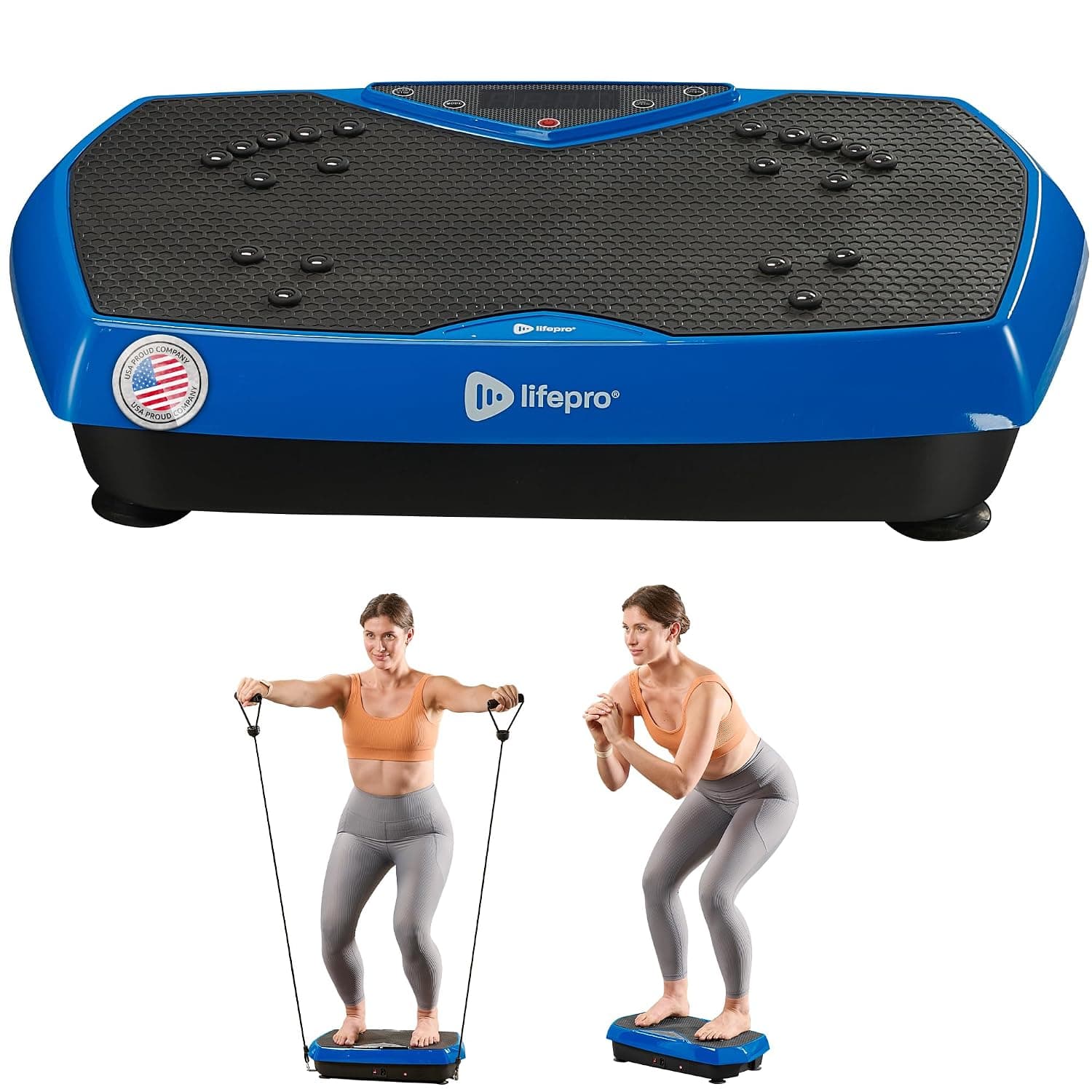 Lifepro HexaPlate Vibration Plate Exercise Machine with Magnetic Acupoints & 9 Presets — Whole Body Vibrating Platform Machine with Resistance Bands — Vibration Plate for Lymphatic Drainage & Home Gym