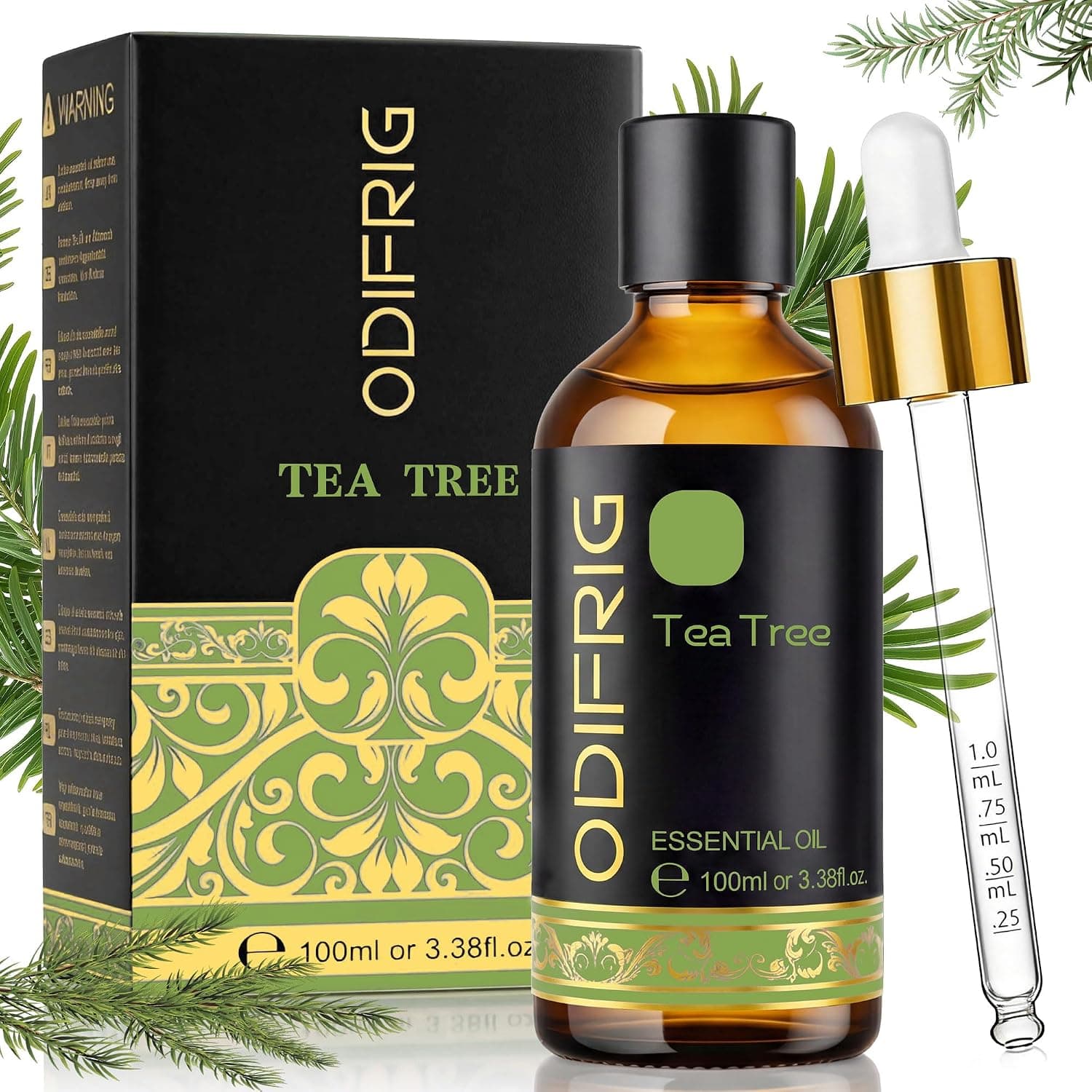 Tea Tree Oil, 100 ml, 100% Natural, Essential Tea Tree Oil for Skin, Hair, Nails, Diffuser, Massage and Aromatherapy