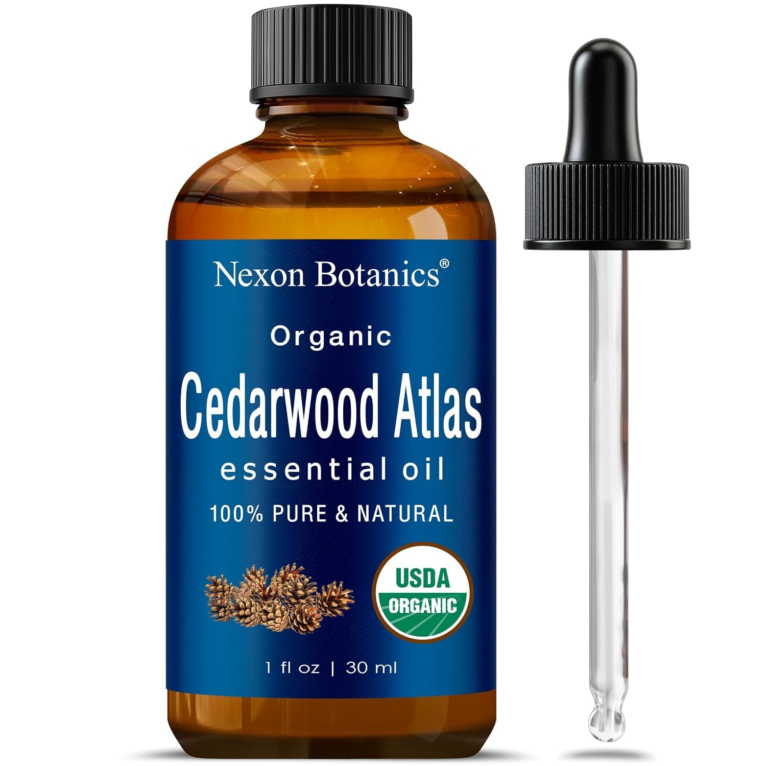 Organic Cedarwood Essential Oil 30 ml - Pure, Natural Therapeutic Grade - For Aromatherapy, Seasonal Sinus Congestion, Cold, and Cough - Soothes Muscle Pain - Perfect for DIY Skin and Hair Care Recipe