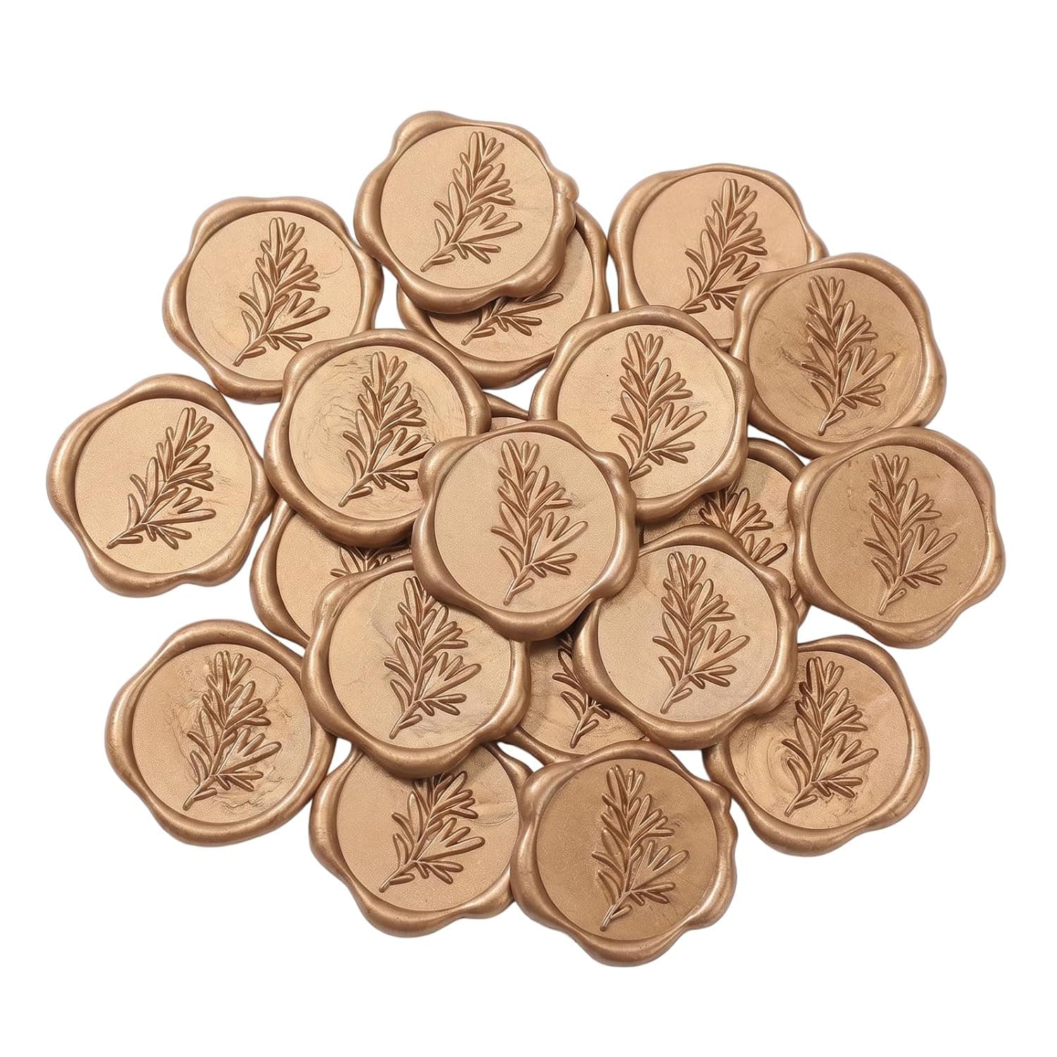 20 Pcs Gold Wax Seal Stickers, Self-Adhesive Olive Branch Envelope Seals, Elegant Metallic Wax Seal Stickers for Wedding Invitations, Gift Wrapping, Christmas DIY Craft