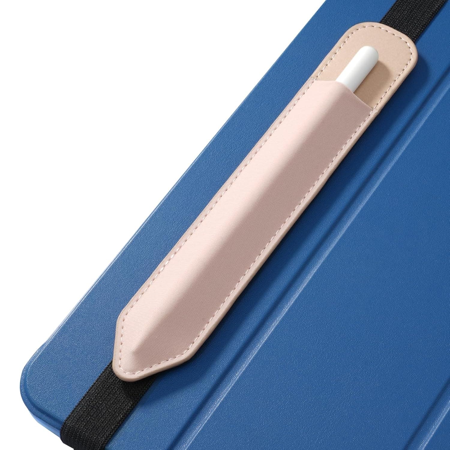 MoKo Elastic Band Pencil Case Holder for Apple Pencil, Rose Gold | Pro/USB-C/1st/2nd Gen and Similarly Stylus Pens Compatible, Detachable Elastic Pocket, Elastic Band Attached to iPad Case