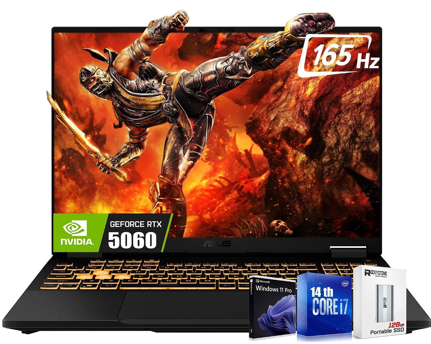 ASUS TUF F16 16" FHD+ 165Hz Gaming Laptop, 14th Gen Intel 16-Core i7-14650HX(>i9-13900HX), NVIDIA GeForce RTX 5060 8GB GDDR7, RGB Backlit KB, Facial Recognition, W/128PSD, Win11 PRO(32GB|2TB SSD)
