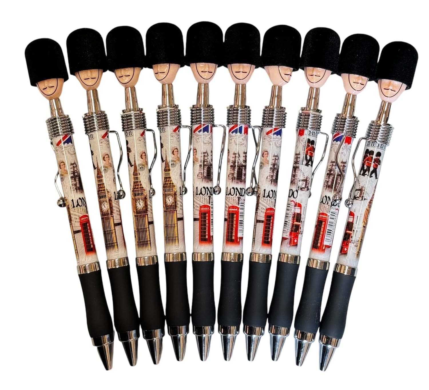 Guard pen,london souvenir guard pens Uk British souvenir guard pens best For Travellers And England Lovers Black Ink For Creative Hand Writting Set Of 5,10,20 And 50 (10 pens)