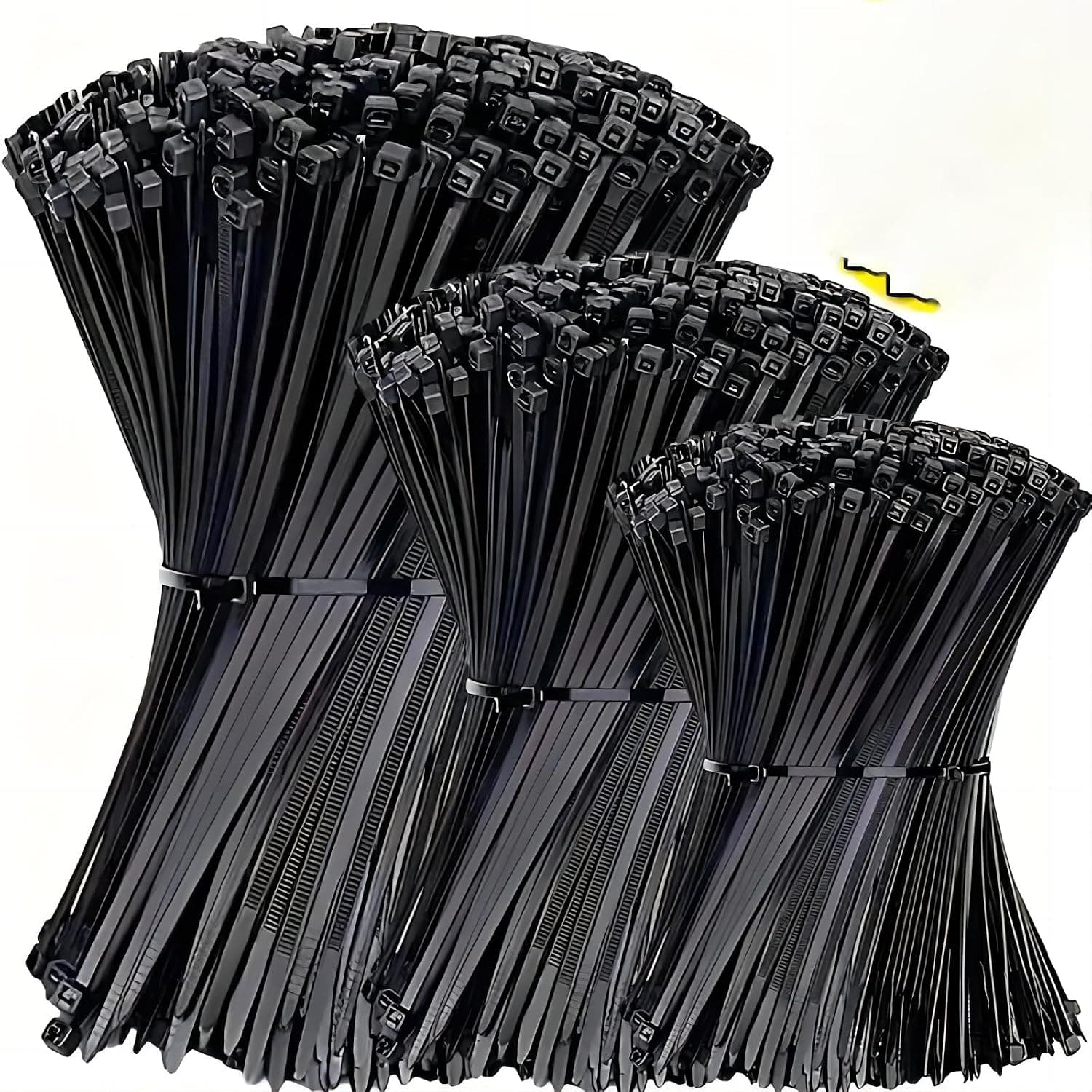 Universal Nylon Cable Ties, Multipurpose Cable Ties, Self-Locking, for Home, Office, Kitchen, Black, 100 Pieces