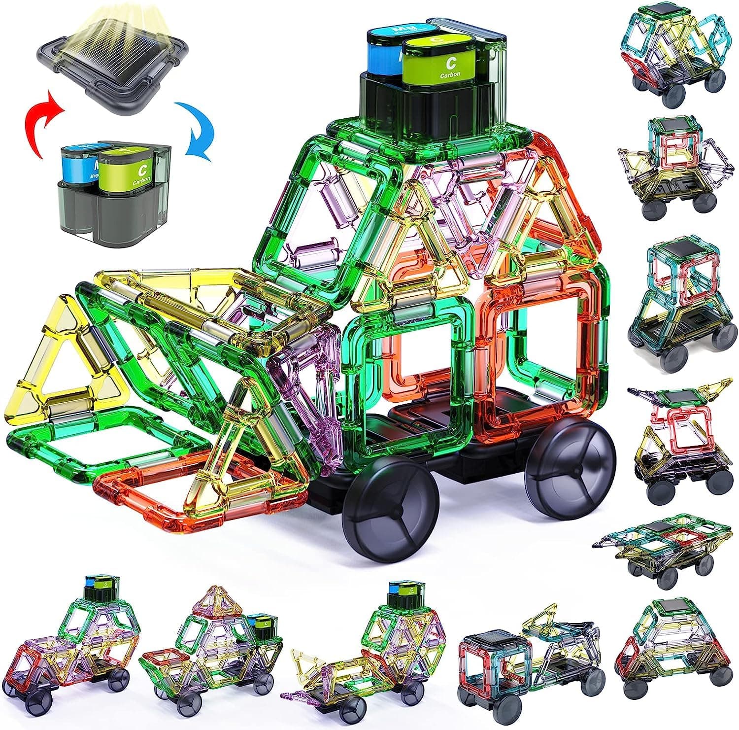 Solar Car Kits STEM Projects for Kids, 16 in 1 Creativity Toys Education Learning Building Toys for 8-14 Year Old Teen Boys Girls, 90 Pcs