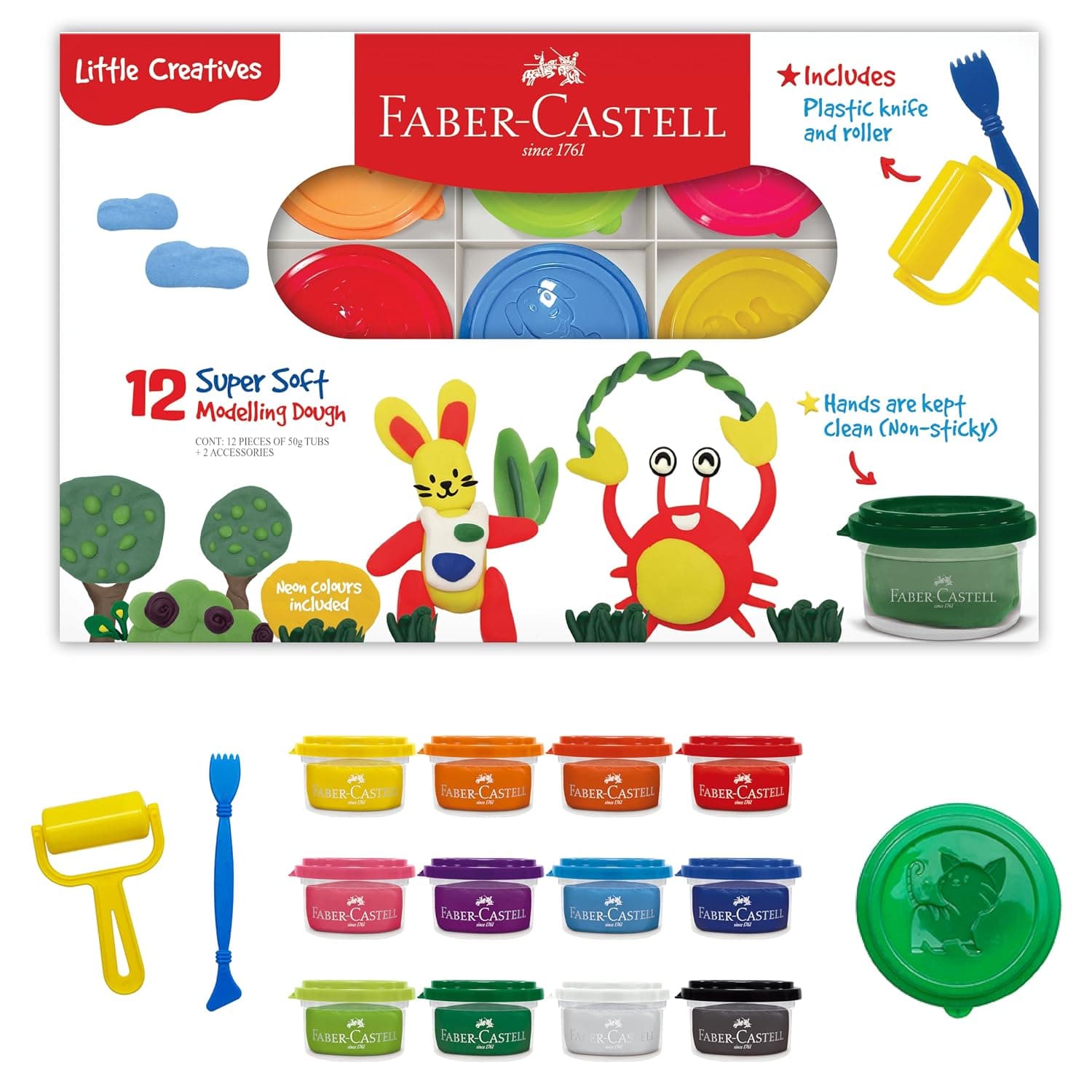 Faber Castell Little Creatives Modeling Dough Set 12x50grs