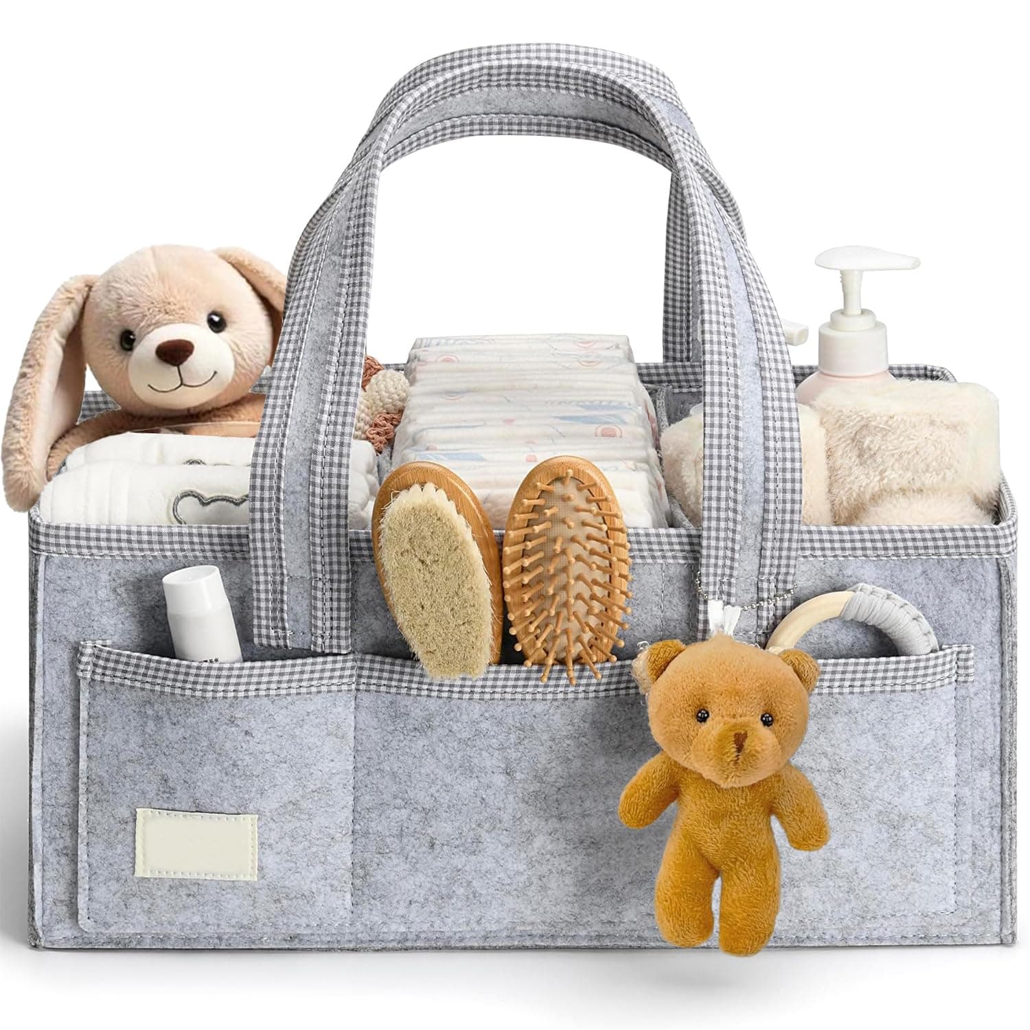 Diaper Caddy Organizer With Handle, Baby Shower Gifts Basket Bag, Registry Search Must Haves Items, Newborn Girl Boy Nursery Storage Organizer, Baby Bag Essentials, Car Diaper Caddy Cart
