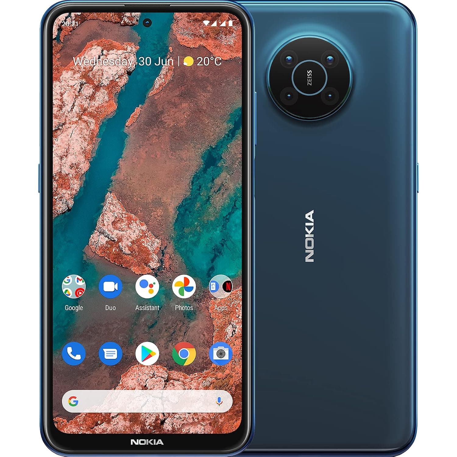 Nokia X20 5G Smartphone, Dual SIM, 8GB RAM, 128GB ROM, 64MP quad camera with ZEISS Optics, 6.67” Full HD+ display, durable design, 4470mAh 2-day battery and Android 11 – Nordic Blue