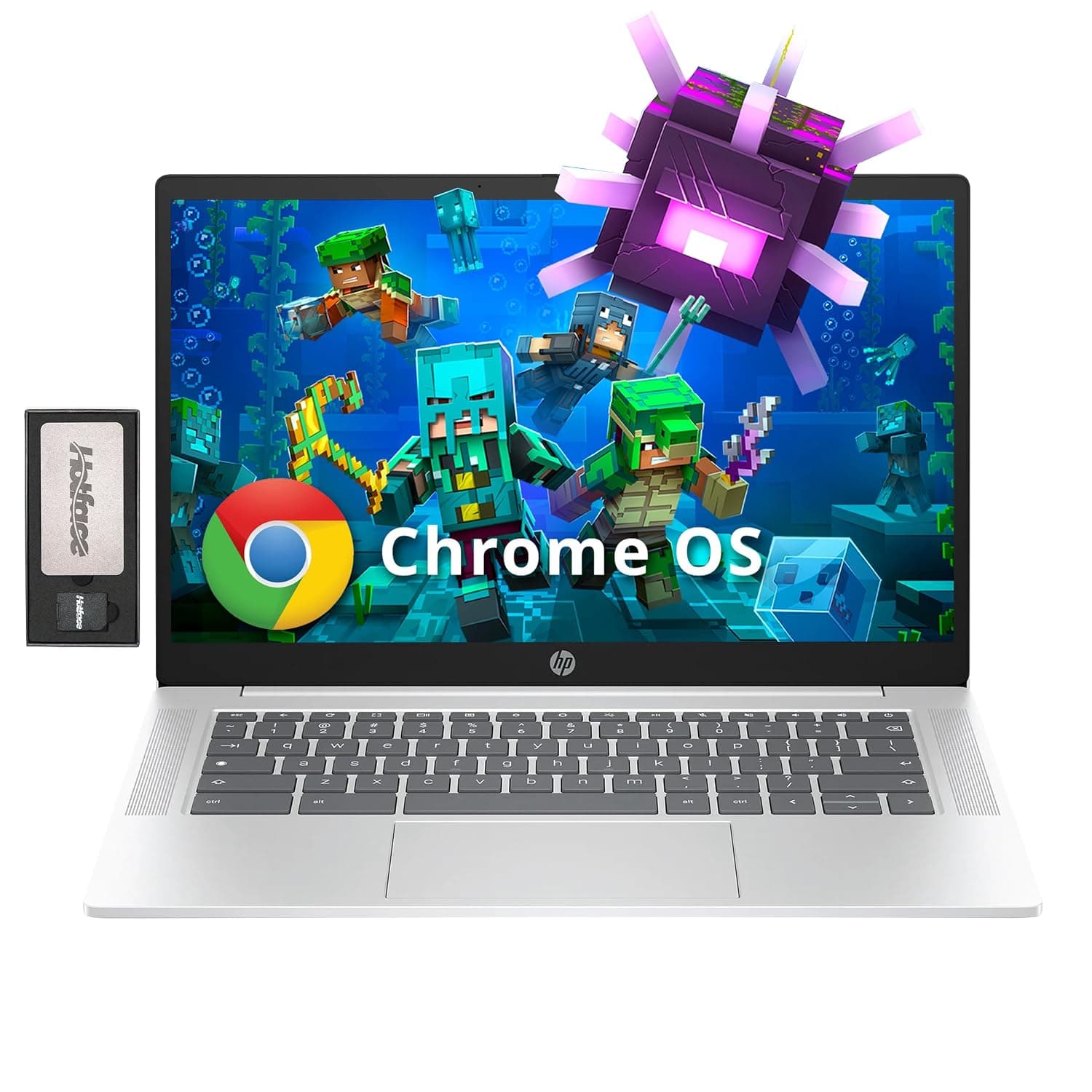 HP 14" HD Anti-Glare Chromebook Laptop, Intel N200 Processor, 4GB LPDDR5, 288GB Storage (128GB eMMC+160GB Docking Station Set), Intel UHD Graphics, Wi-Fi 6, Webcam, Chrome OS, Silver