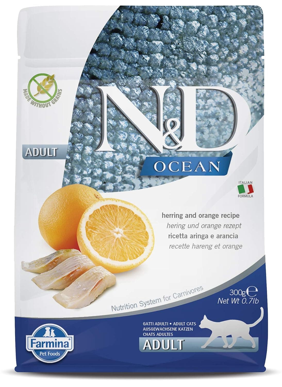 Farmina, N&D Ocean Herring & Orange, Adult Cat, 300 g