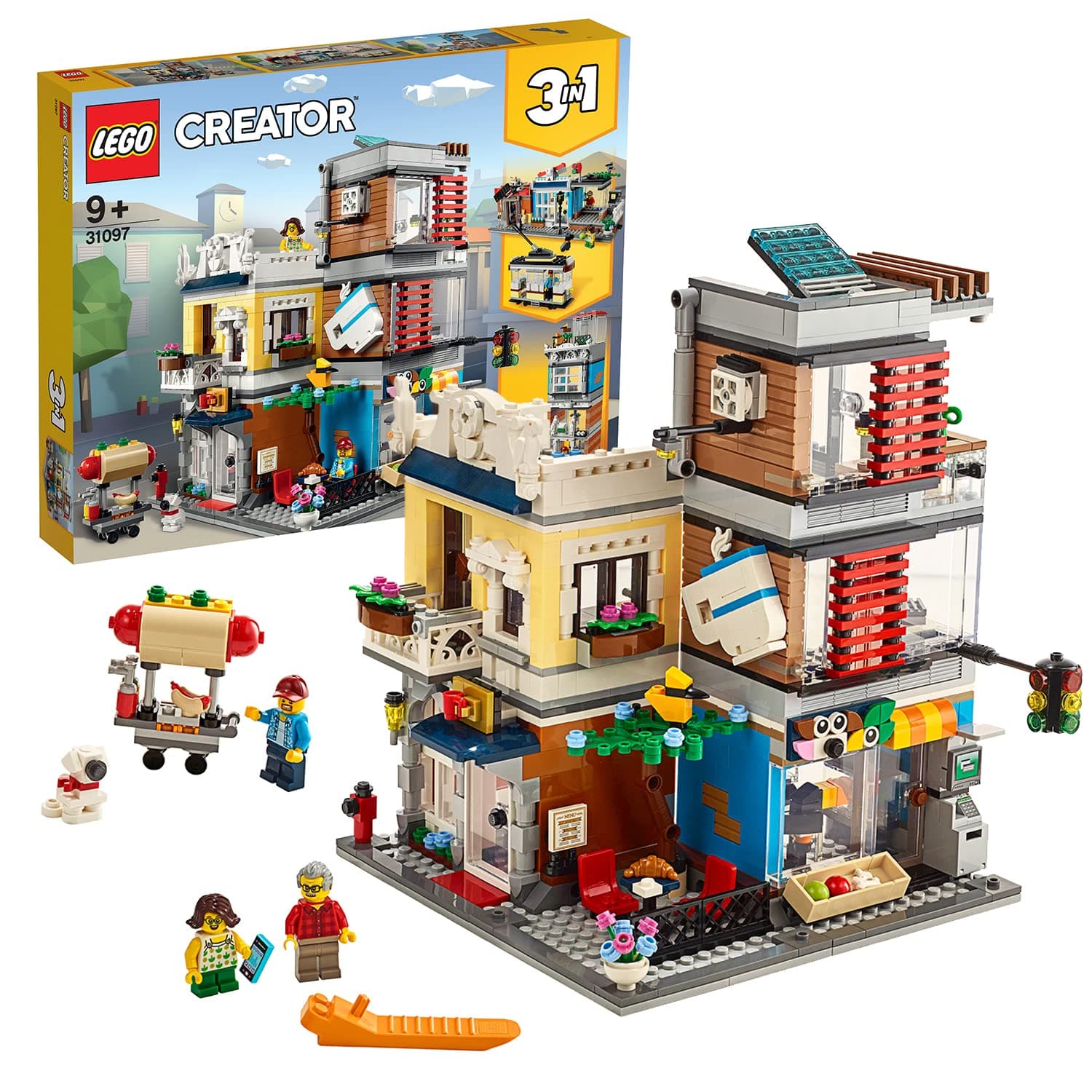 LEGO® Creator 3in1 Townhouse Pet Shop and Café 31097 Building Kit (969 Pieces)