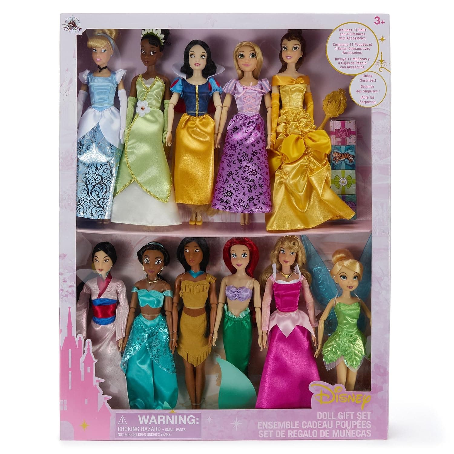 Disney Store Official Classic Doll Collection Gift Set - Disney Princess Toys Set with Dolls & Accessories - Comes in Display Box - Includes 11 Fashion Dolls & Accessories