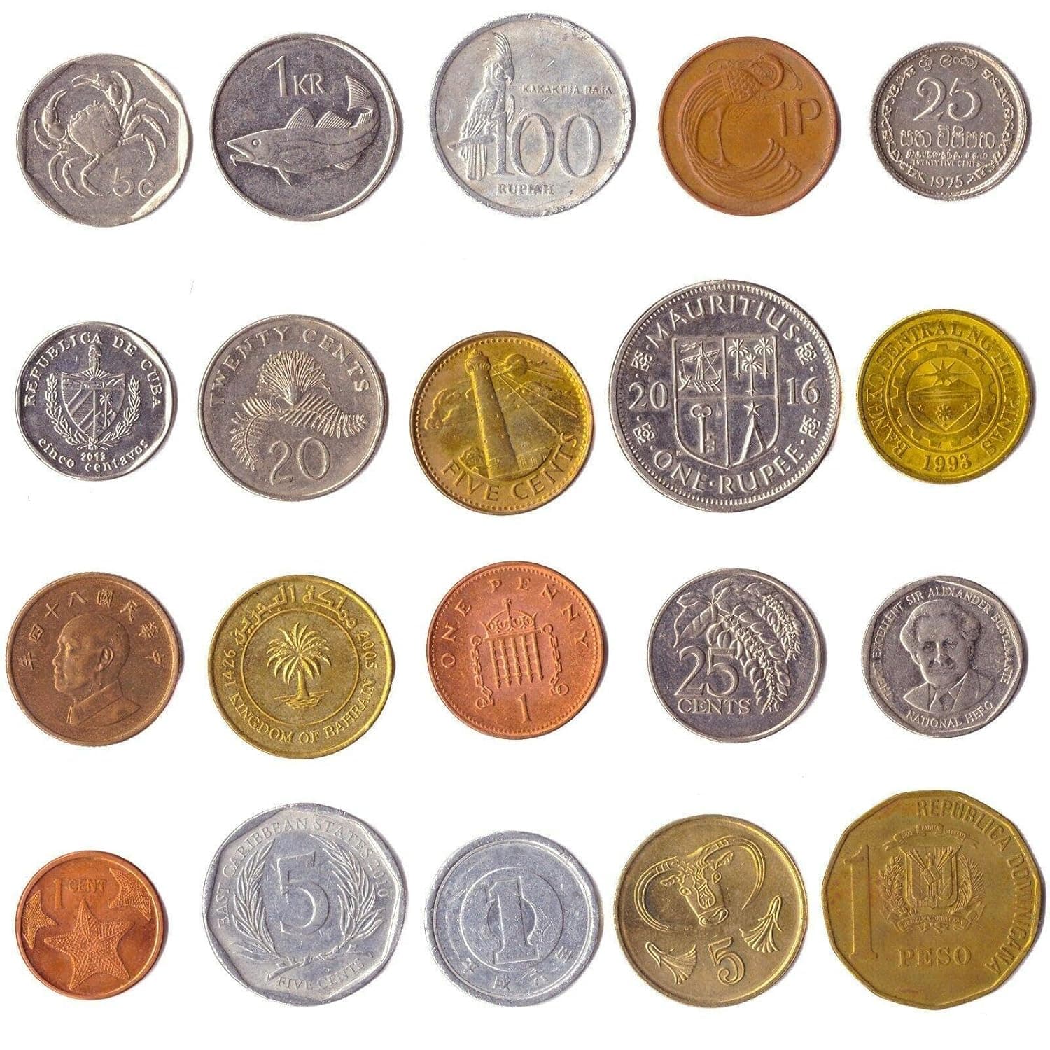 Island Nations Fantasy Coin Collection - 20 Souvenir Coins - Islander Tokens - Sovereign Island Countries Surrounded by Water - Global Island Collection