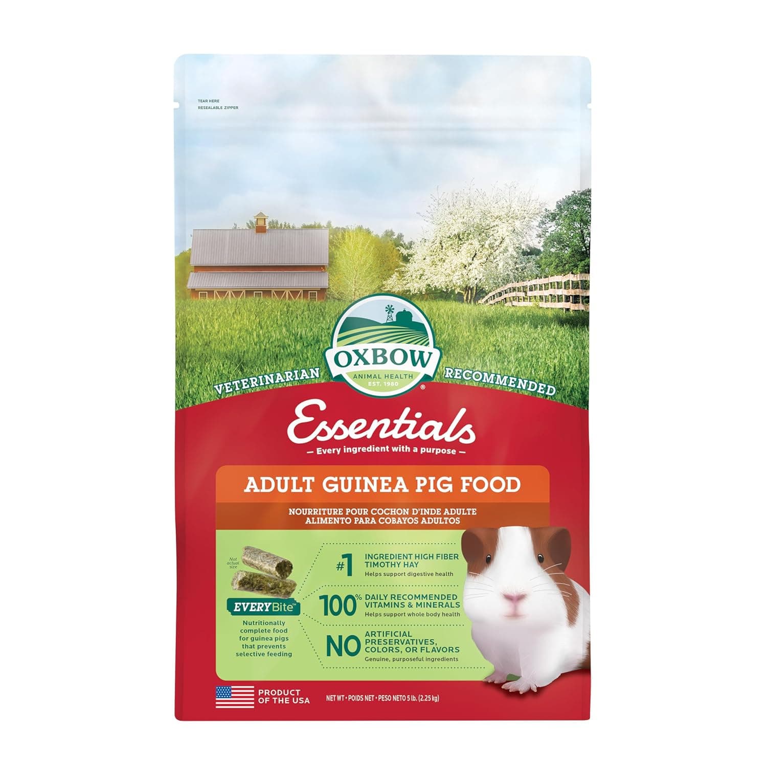 Oxbow Cavy Cuisine Hay Fleo Bag 2250g For Adult Guinea Pig