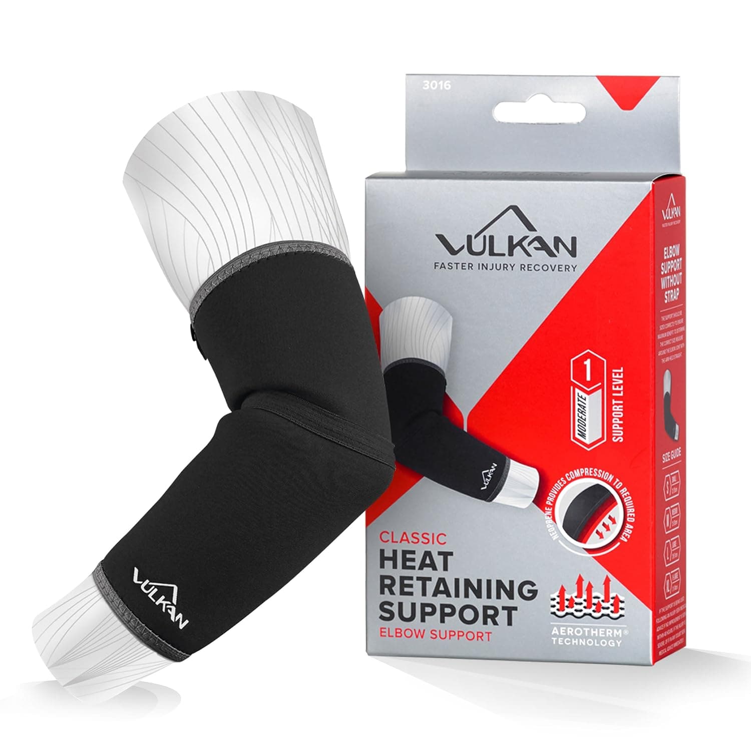 VULKAN BLACK NEOPRENE ELBOW SUPPORT (3016) - SMALL