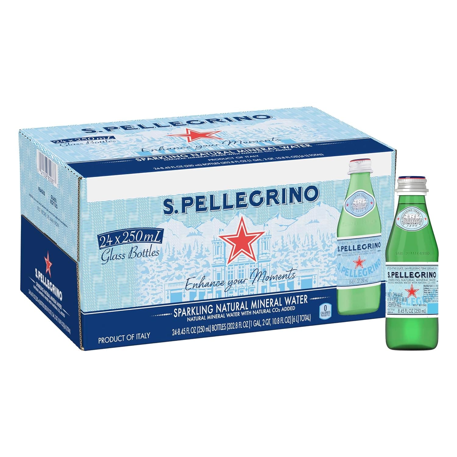 San Pellegrino Sparkling Natural Carbonated Mineral Water 24x250 ml