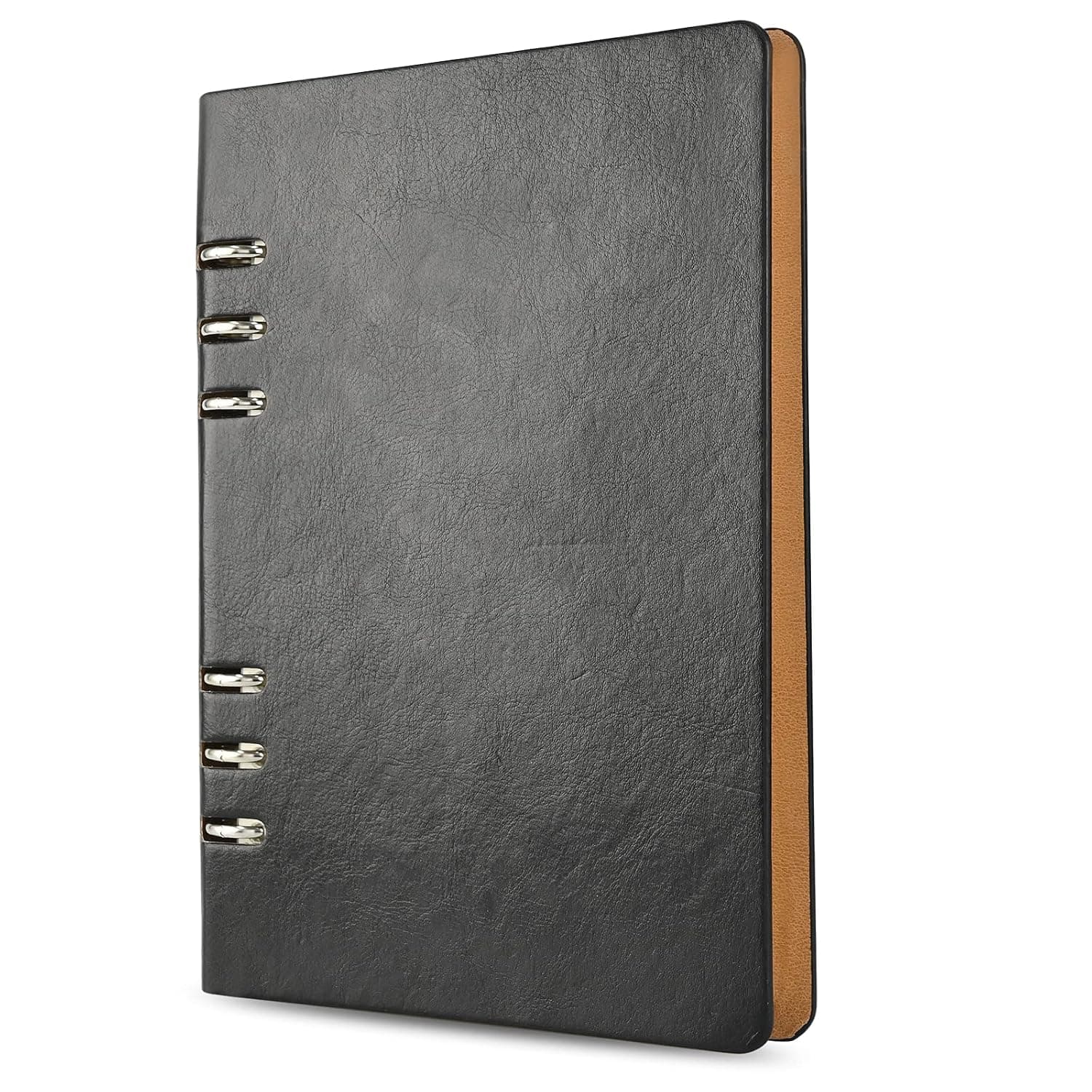 SIMDAO A5 Notebook, PU Leather Cover Notebook, 6 Holes Refillable Notebook, Hardcover Diary Notebook, Lined Notebook for Bussiness Travel Writing Office,100Pages/200Sheets