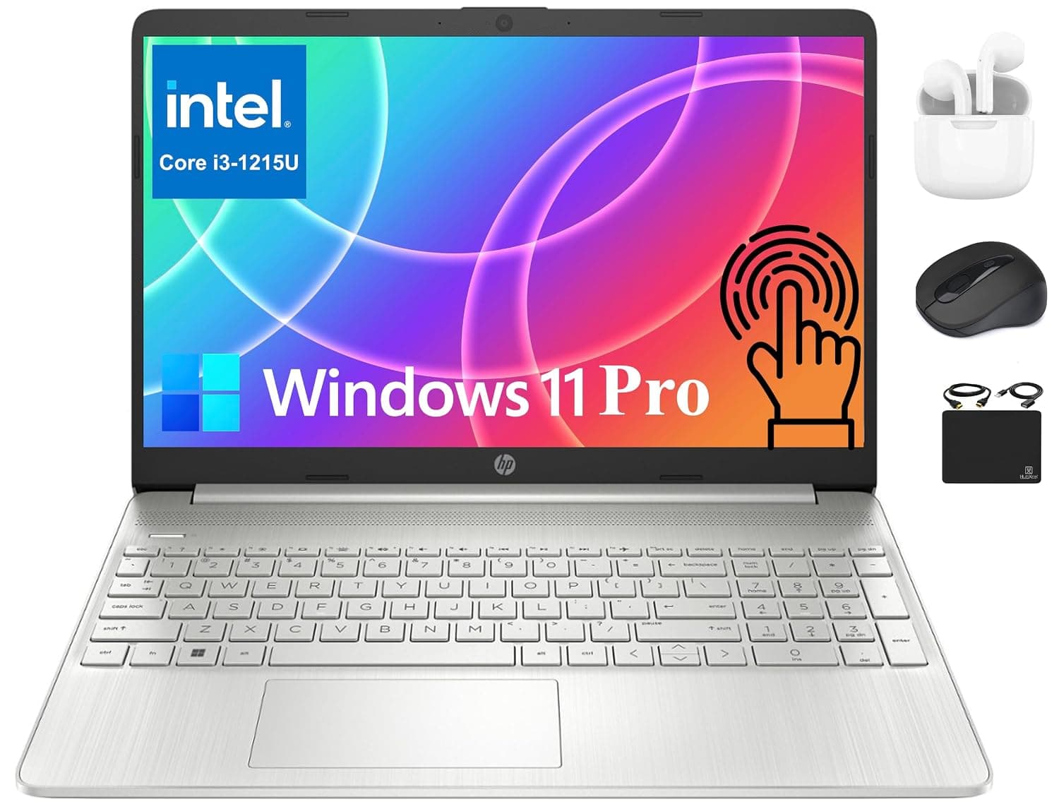 HP 2024 New Pavilion 15.6" HD Touchscreen Business Laptop 6 Core Intel i3-1215U Up to 4.4GHz, 16GB RAM, 1TB SSD, UHD Graphics, Fast Charge, More Battery