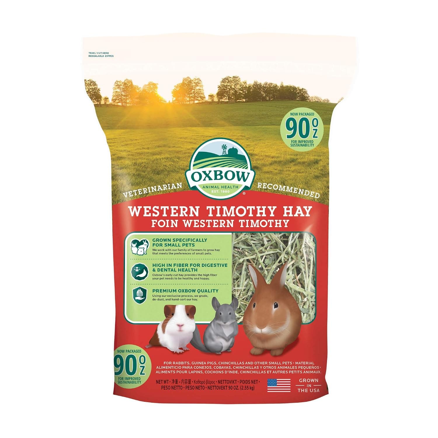 Oxbow Animal Health 114411/194 Western Timothy Hay for Rabbits Guinea Pigs Chinchillas 90z