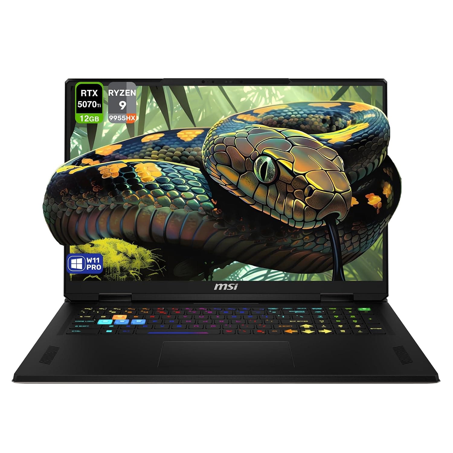 MSI Vector A18 HX Gaming Laptop, AMD Ryzen 9-9955HX, 64 GB DDR5 RAM, 4 TB PCIe SSD, 18" QHD+ (2560x1600) 240Hz Display, Nvidia G-Force RTX 5070Ti, 24 Zone RGB Keyboard, W11 Pro, Cosmo Gray