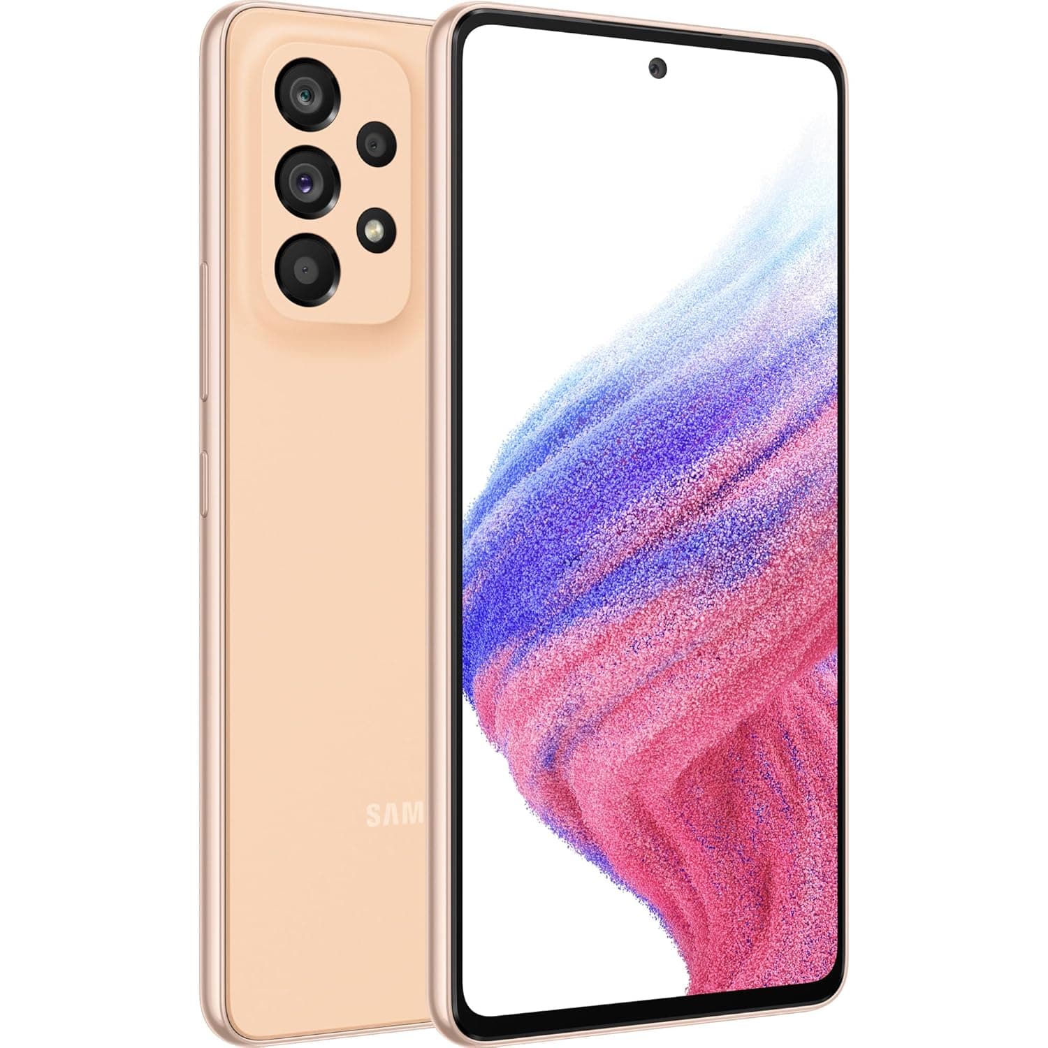 SAMSUNG Galaxy A53 5G Mobile Phone SIM Free Android Smartphone, SM-A536B, A53,5G, Peach, 128GB