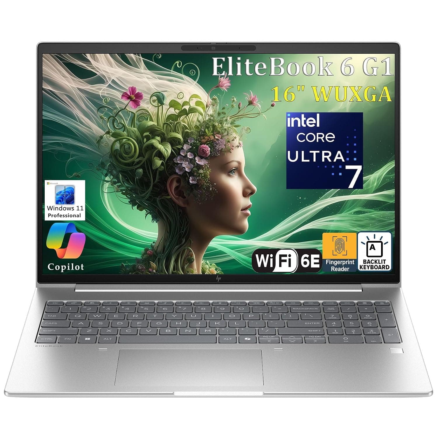 HP EliteBook 6 G1i Business Laptop Computer, Copilot AI, Intel 12-Core Ultra 7 255U, 32GB DDR5 RAM, 1TB PCIe SSD, 16" FHD+, WiFi 6E, Bluetooth 5.3, Backlit Keyboard, Fingerprint Reader, Windows 11 Pro
