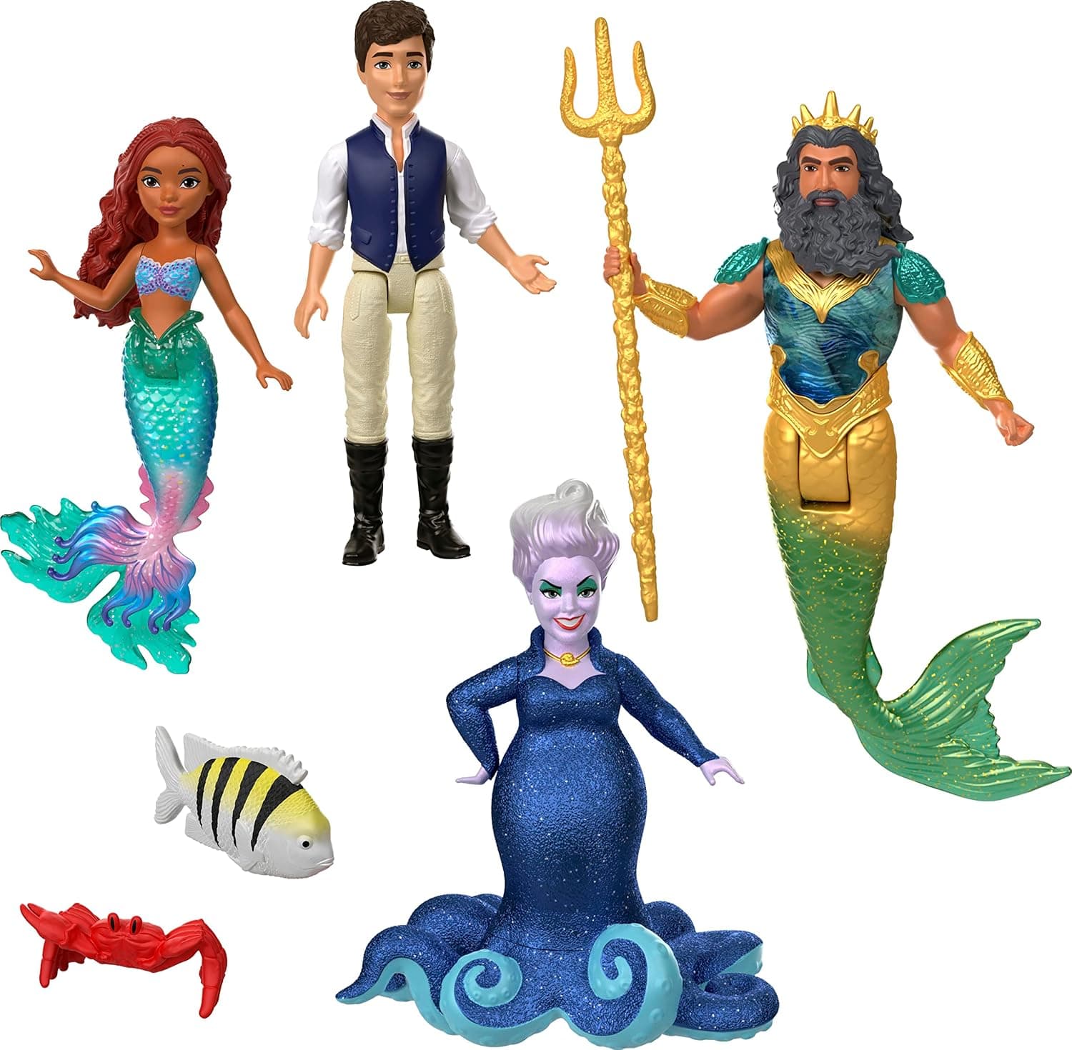 Mattel Disney The Little Mermaid Ariel's Adventures Story Set with 4 Small Dolls and Accessories, Toys Inspired by the Movie, HLX19