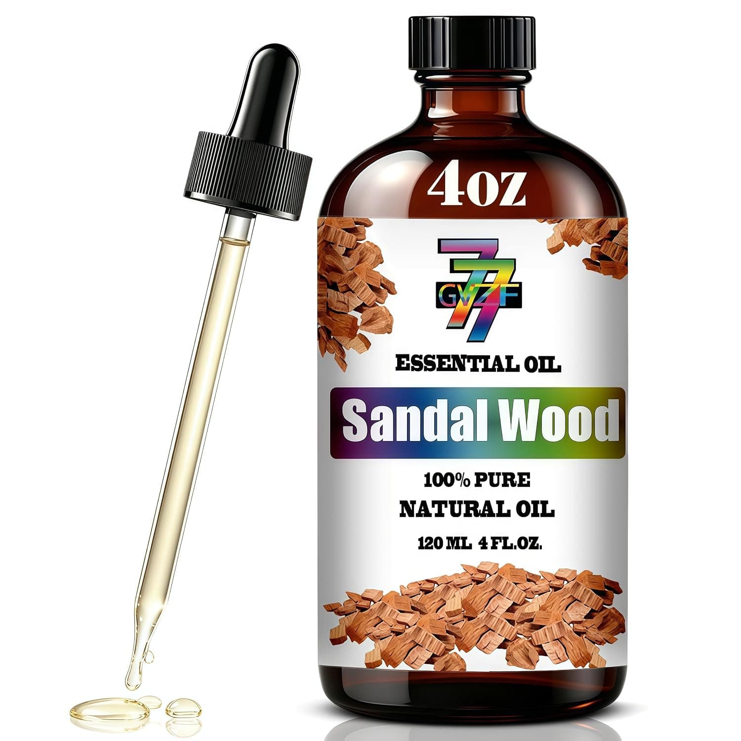 Sandalwood Essential Oil (4 Oz/120 Ml) - Sandalwood Oils Used In Diffusers, Humidifiers, Home Baths, Cleaning Products, Yoga, Diy Soaps And Diy Scented Candles