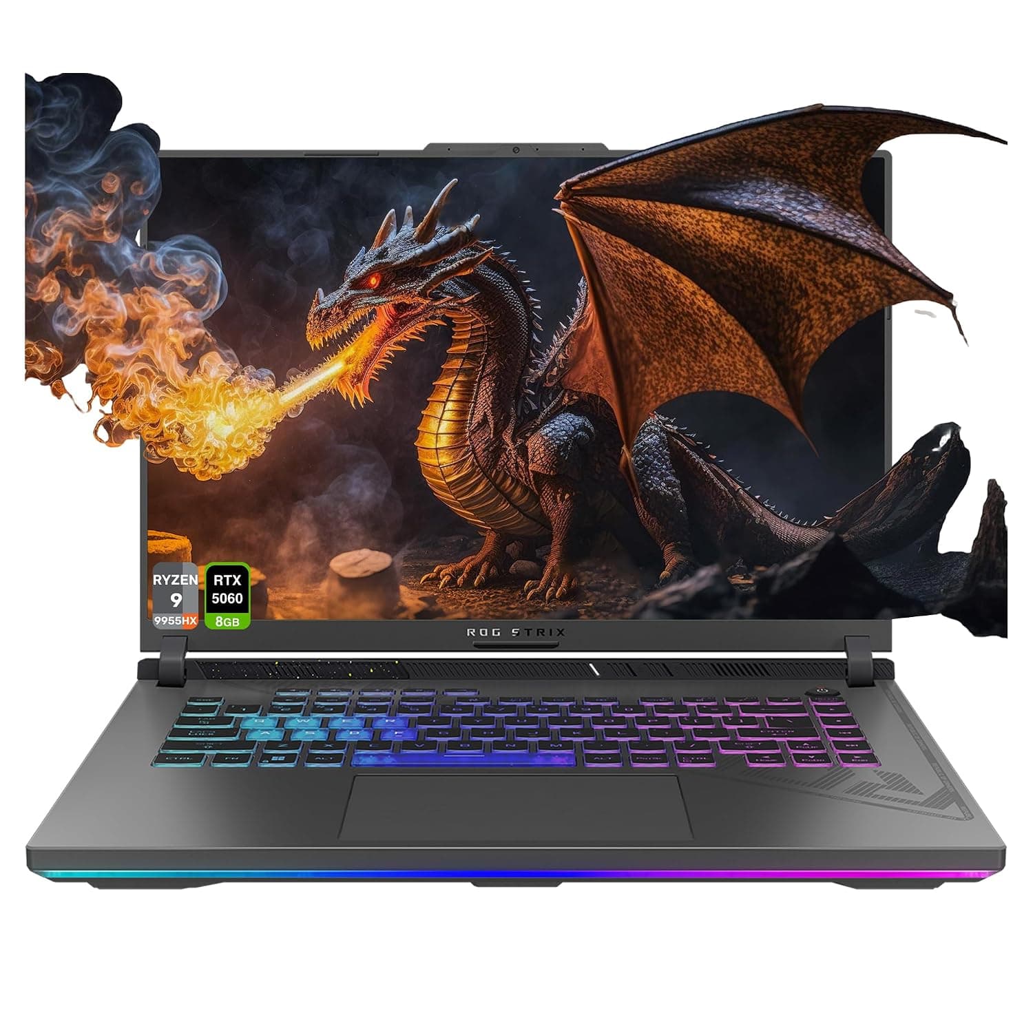 ASUS ROG Strix G18 Gaming Laptop, AMD Ryzen 9-8940HX, 32 GB DDR5 RAM, 1 TB PCIe SSD, 18" 2.5K (2560x1600) 240Hz Display, Nvidia G-Force RTX 5060, Backlit 4-Zone RGB Keyboard, W11 Home, Eclipse Gray