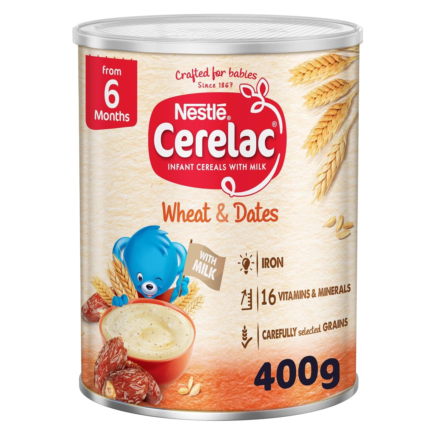 Nestle Cerelac Infant Cereal Wheat & Dates, baby Food, 400G