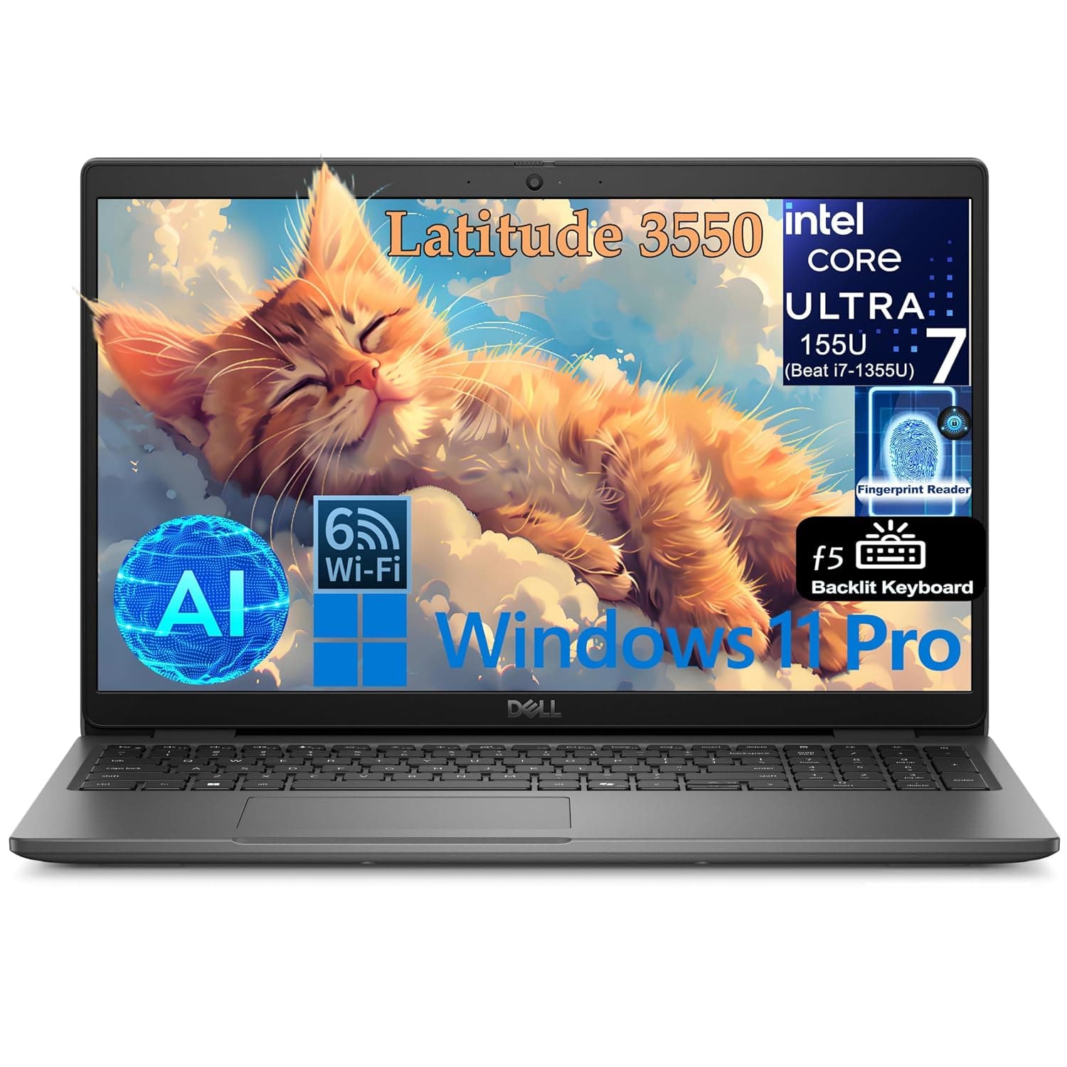 Dell Latitude 5550 15 5000 15.6" FHD Business AI Laptop Computer, Intel 12-Core Ultra 5 135U (Beat i7-1355U), 64GB DDR5 RAM, 1TB SSD, WiFi 6, BT 5.3, Backlit KB, FR, Thunderbolt 4, Windows 11 Pro