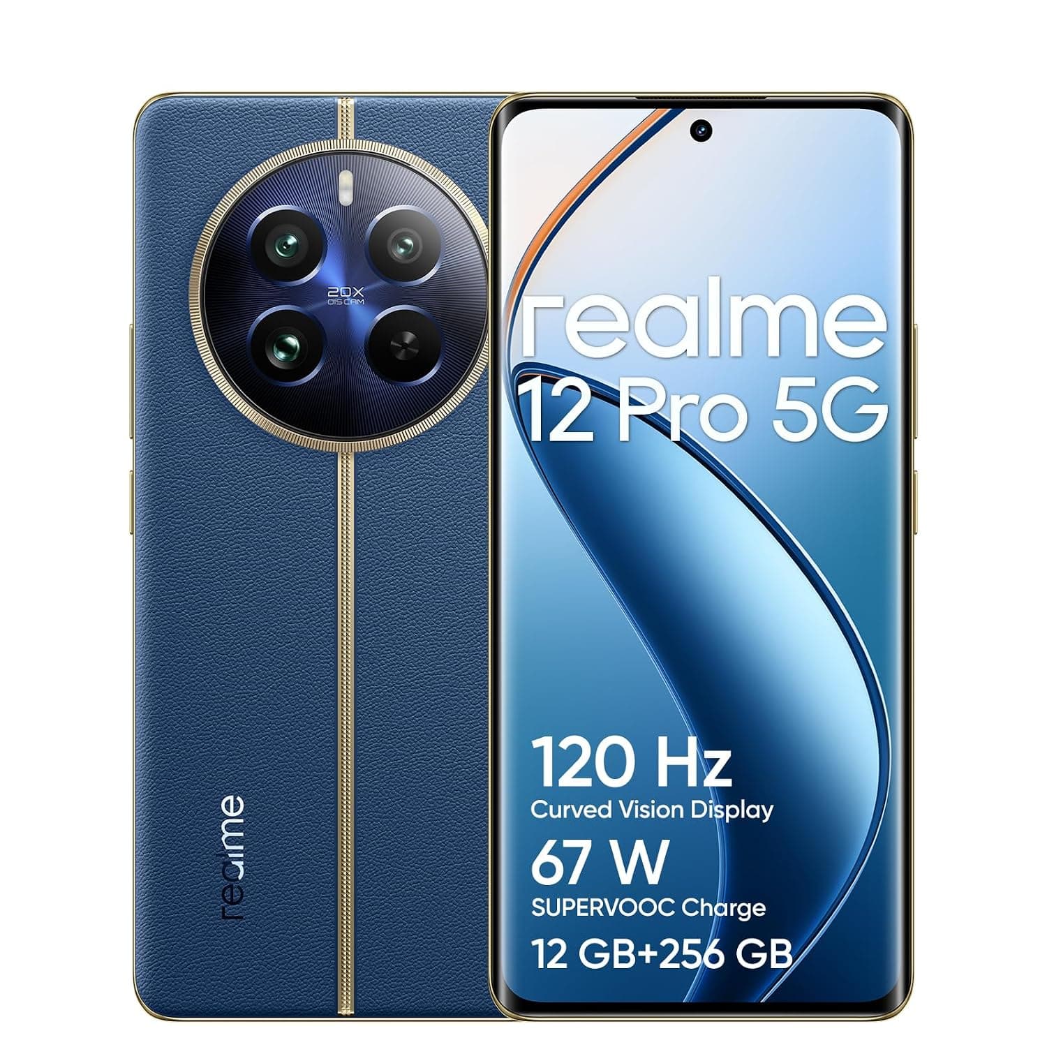 realme 12 Pro DUAL SIM 256GB ROM + 12GB RAM (GSM | CDMA) Factory Unlocked 5G Smartphone (Submarine Blue) - International Version