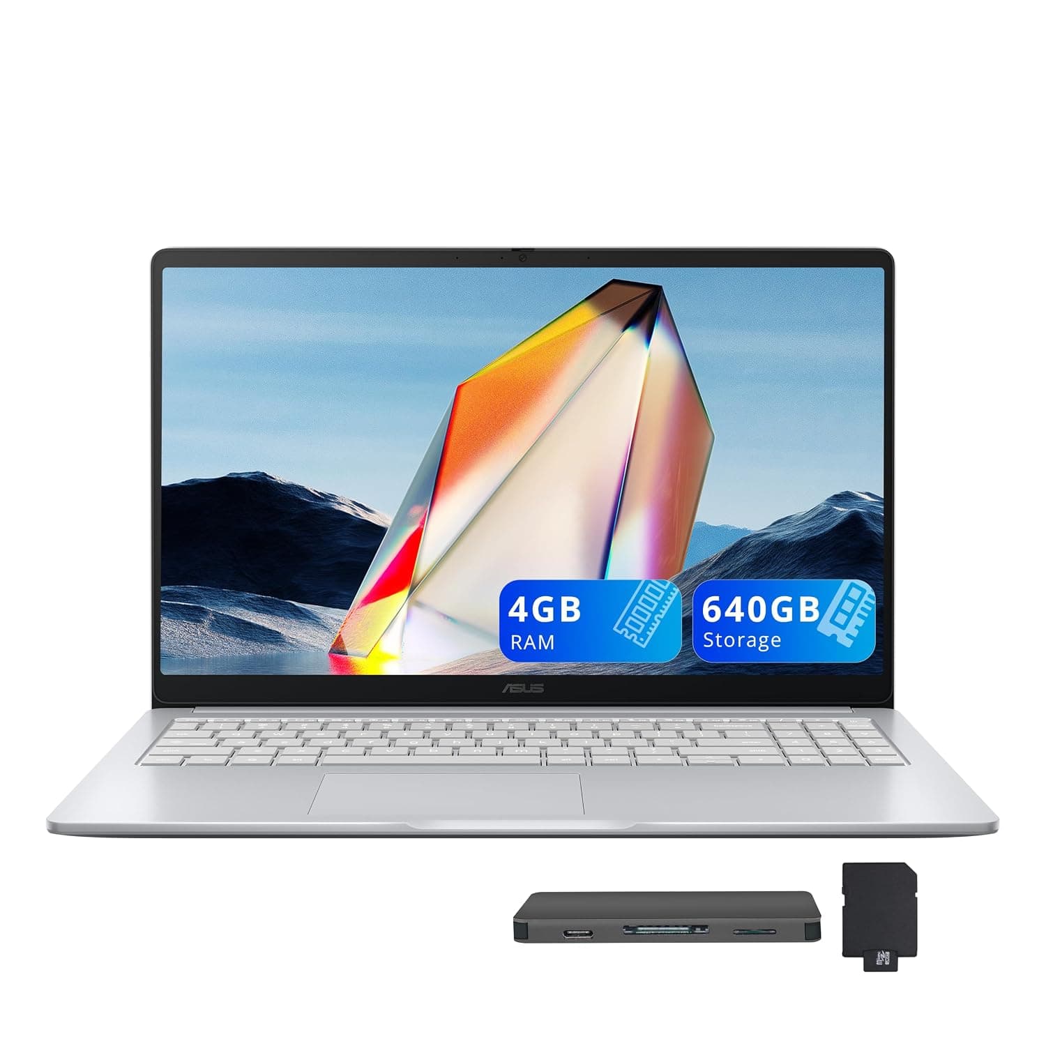 ASUS Chromebook CX15 15.6" FHD IPS Laptop, Intel Celeron N4500, 4GB RAM, 640GB Storage (128GB eMMC+512GB Docking Station Set), Intel UHD Graphics, Number Pad, Webcam, WiFi 6, Chrome OS, Pure Gray